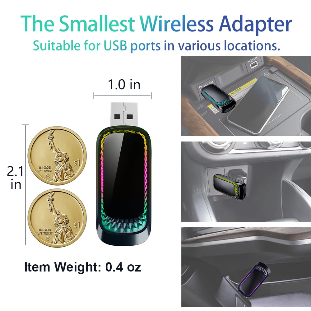 Baorce Carplay Wireless Adapter, 2024 Wireless Carplay Adapter For Iphone, Only For Cars With Oem Wired Carplay, Model I