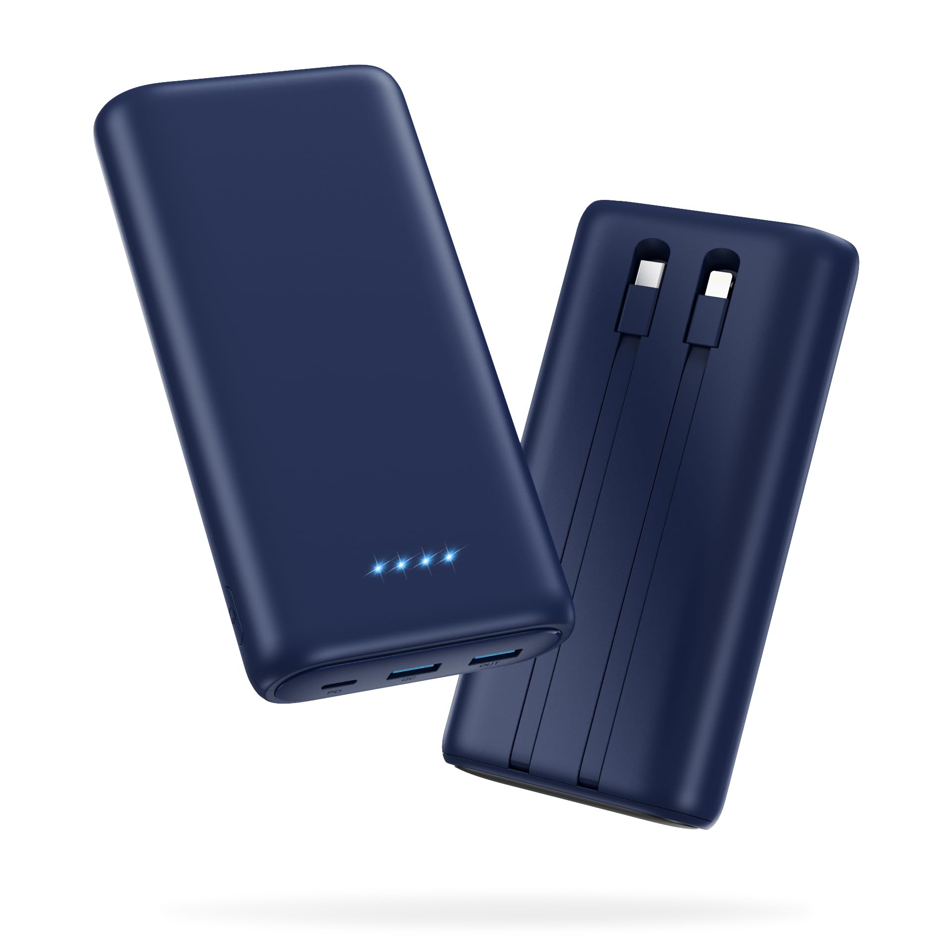 Portable Charger 40,800Mah Power Bank 25W Portable Battery Pack With 2 Built In Cables [2024 Upgraded], Pd Qc4.0 Fast Charging P
