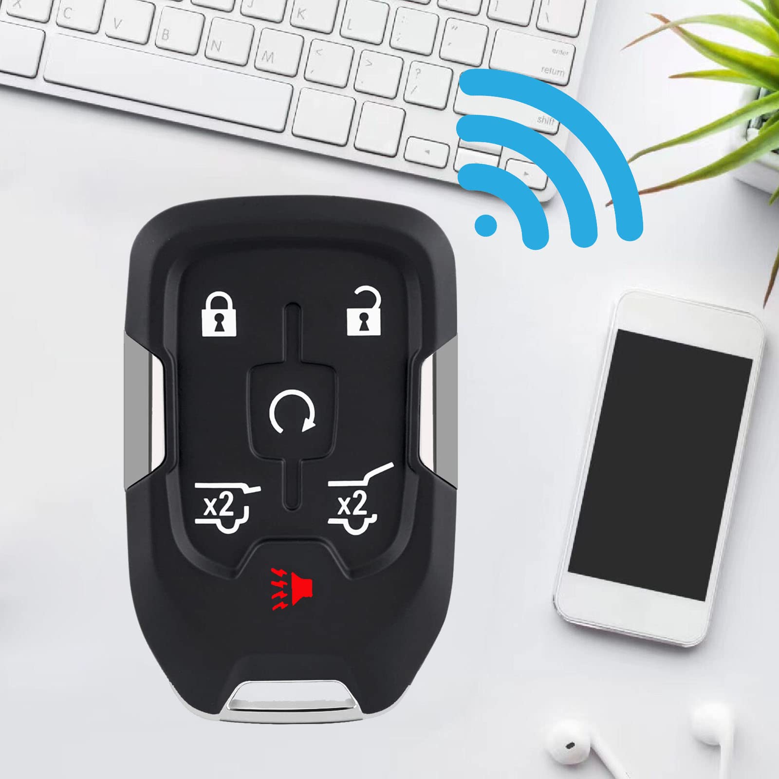 Self-Programmable Replacement For Proximity Smart Keyless Entry Remote Control Key Fob Compatible With 2015-2020 Chevy Suburban