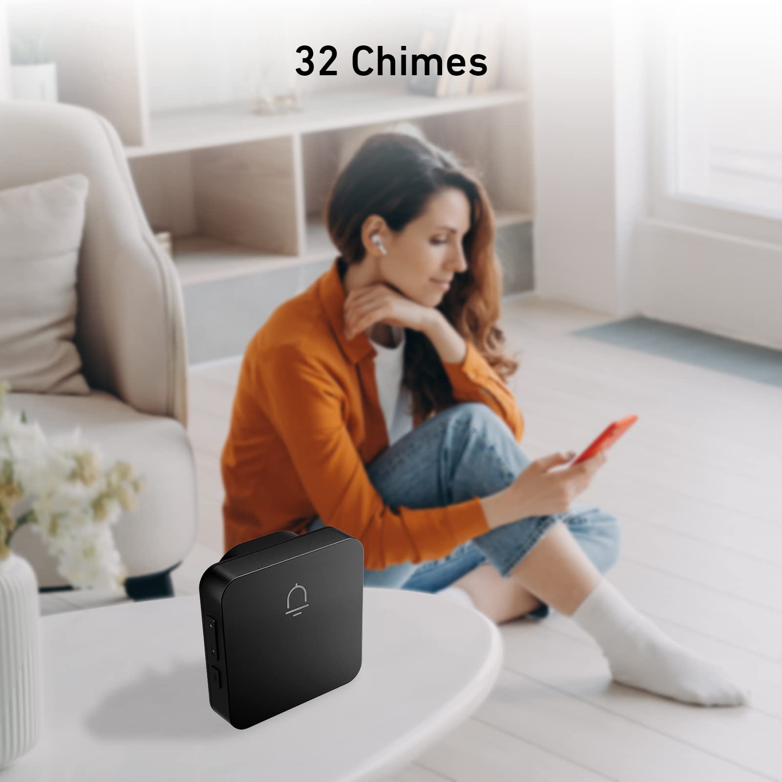 Secrui Doorbell, 2 Button Wireless Doorbell With 1000Ft Range, Adjustable Volume, Waterproof Design, Hassle Free Installation, 3