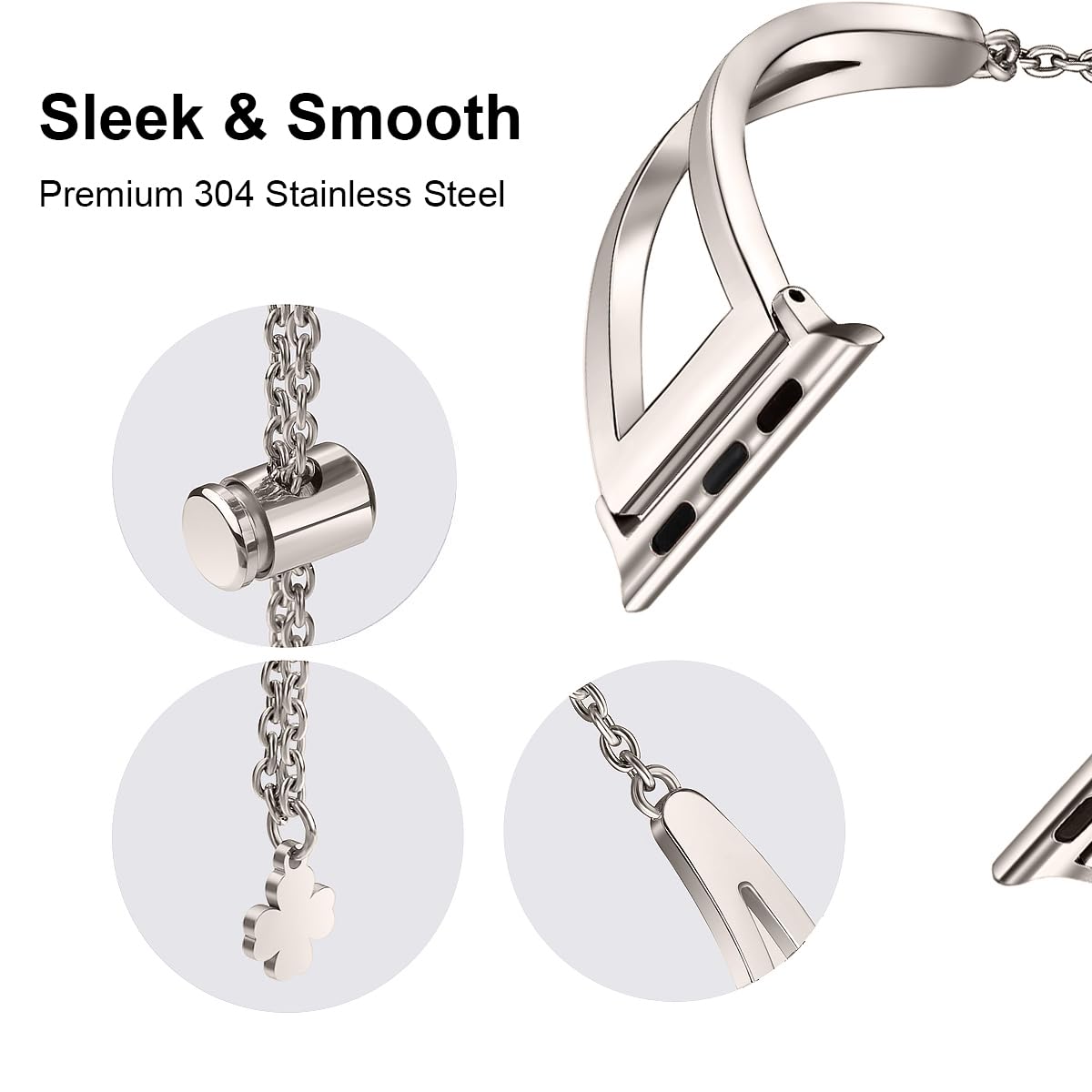 Secbolt Stainless Steel Bands Compatible With Apple Watch Band 42Mm 44Mm 45Mm 46Mm 49Mm Iwatch Series 10/9/Ultra/Se/8/7/6/5/4/3/