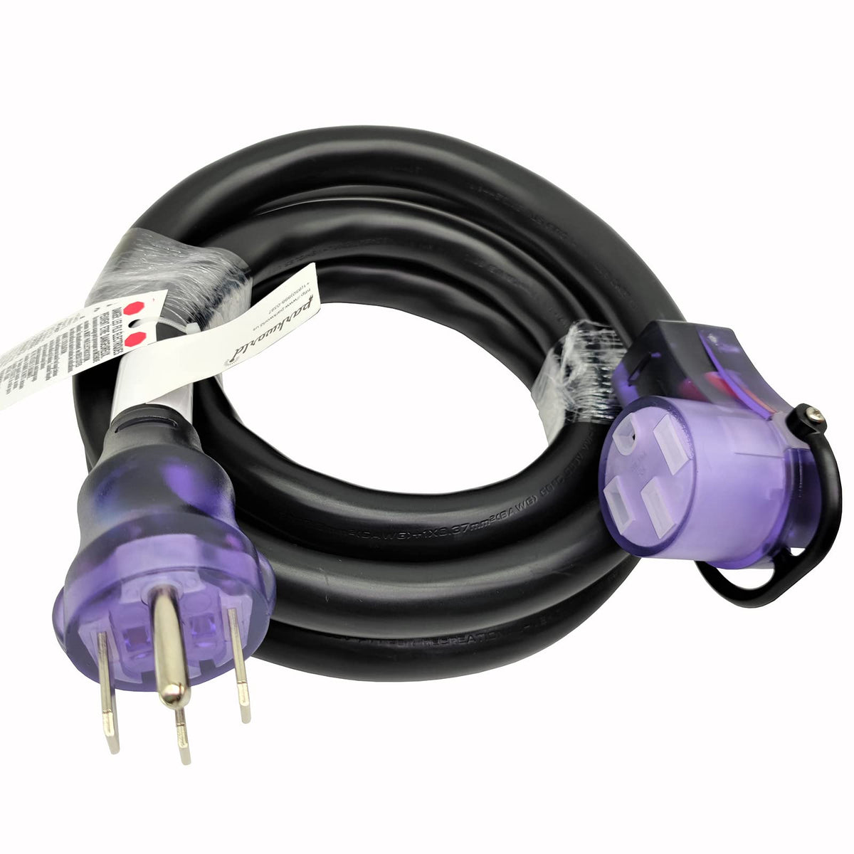 Parkworld Rv/Ev 50A Extension Cord, Nema 14-50 Extension Cord, Nema 14-50P To 14-50R Straight Plug For Generator (10Ft)