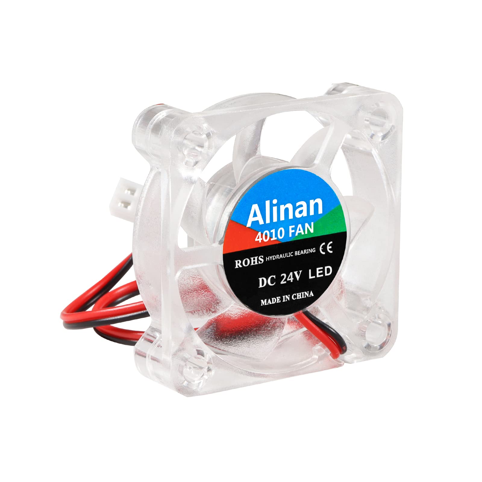 Alinan 6Pcs 4010 24V Color Led Mini Brushless Cooling Fan Transparent 40 * 40 * 10Mm 0.05A For 3D Printer, Pc, Case, Cpu