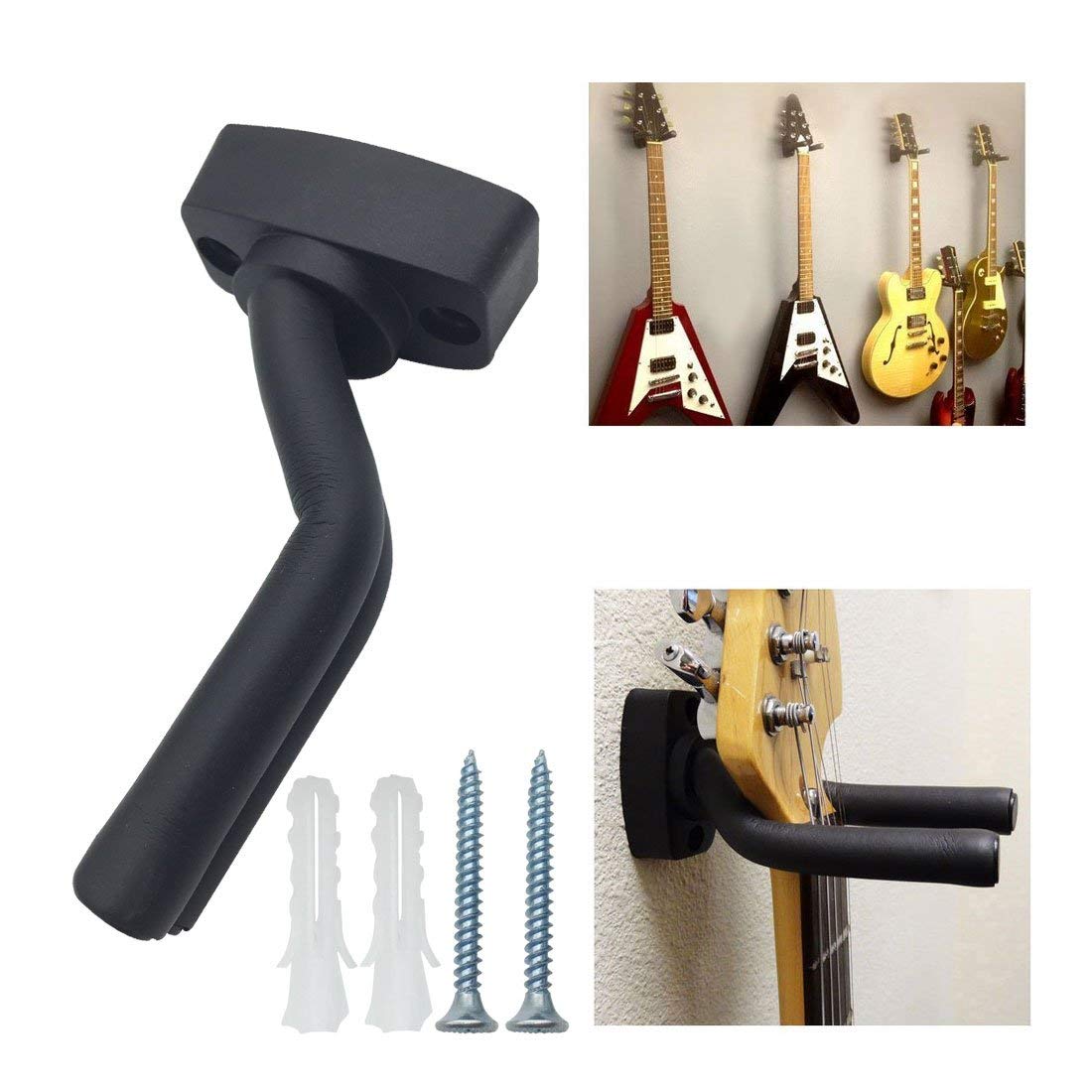 Veidia 6 Pcs Guitar Hangers Keep Hook Holder Wall Mount For All Size Guitars, Bass, Mandolin, Banjo