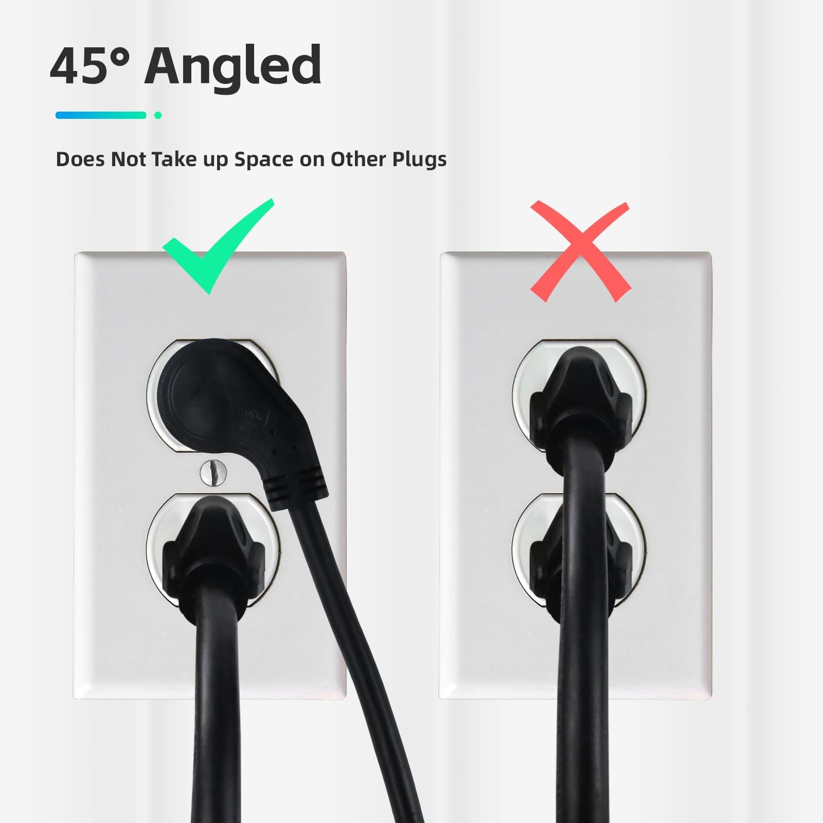 Ep Low Profile 3 Ft Flat Plug Extension Cord   16 Awg 3 Prong Grounded Cable With 3 Outlets, Perfect For Indoor Use, Black