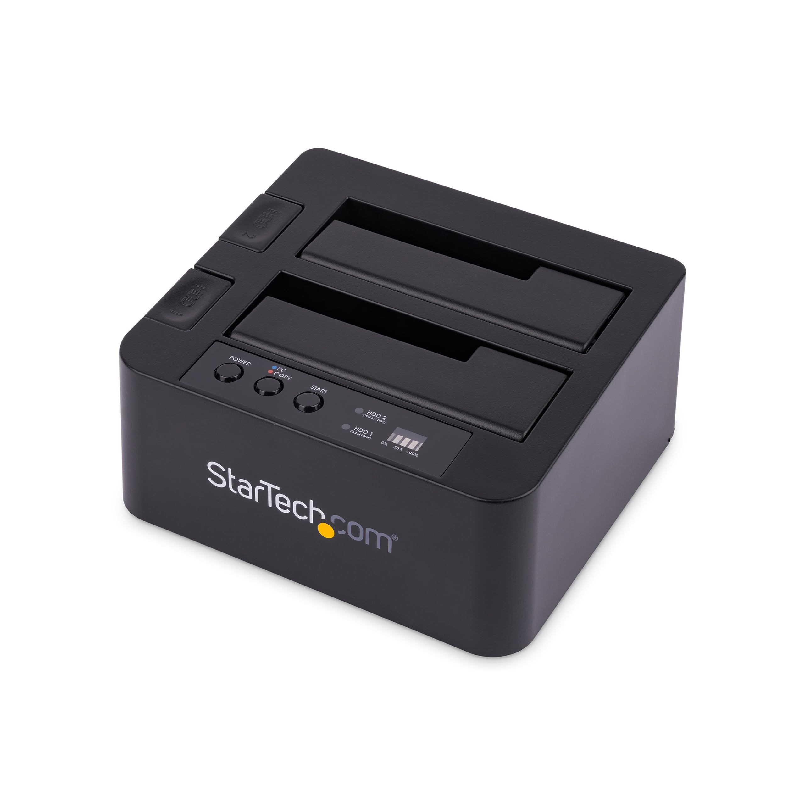 StarTech.com Standalone Hard Drive Duplicator, External Dual Bay USB 3.0 (5 Gbps) / eSATA to 2.5/3.5' SATA III HDD/SSD Cloner/Copier, Hard Disk Docking Station, Cloning/Recovery (SDOCK2U33RE),Black
