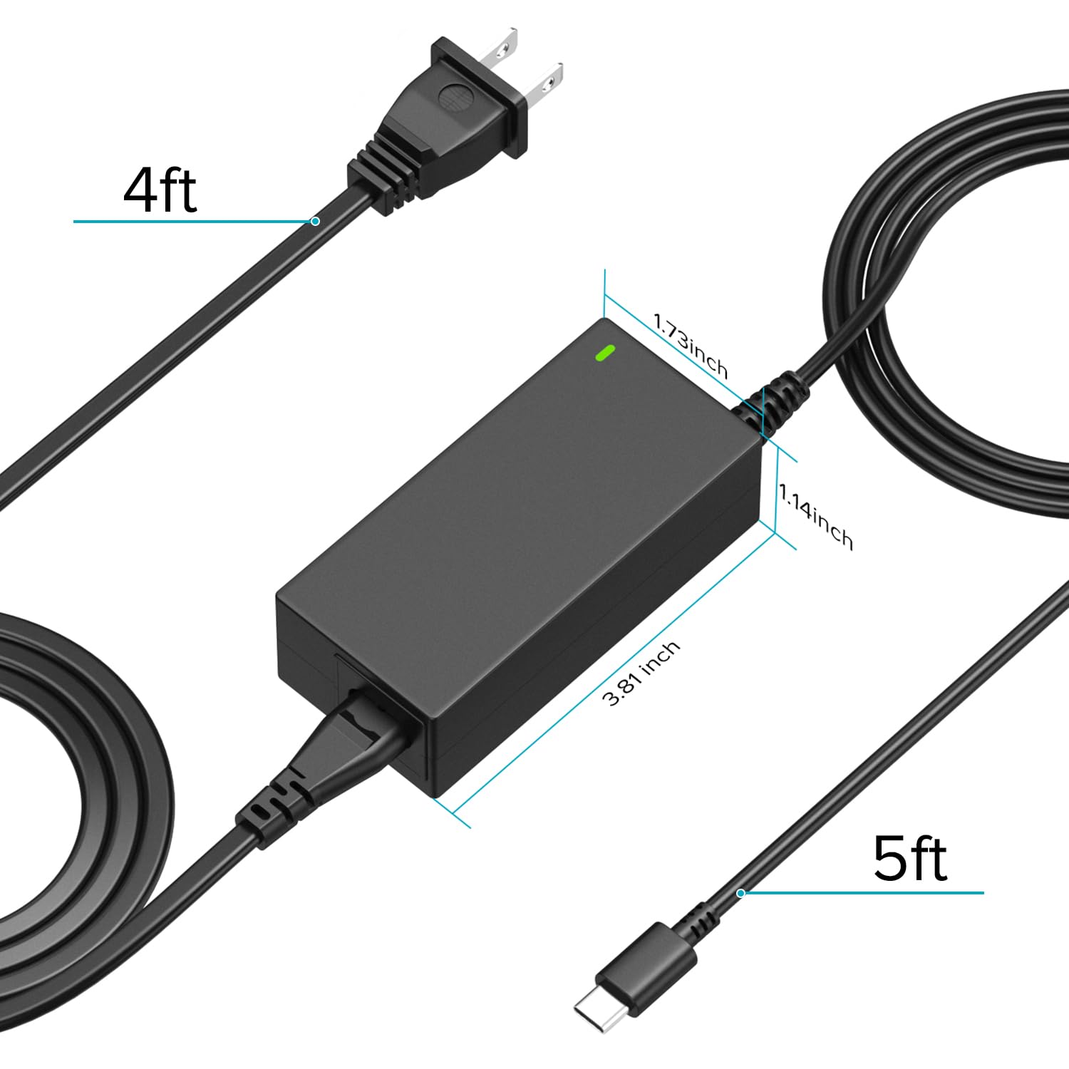 Powseed Pd 3.0 Pps 65W Usb C Laptop Charger Fast Charging 45W Chromebook Charger For Lenovo Thinkpad Hp Envy X360 Dell Inspiron Acer Asus Samsung Google Chrome Huawei Type C Ac Power Adapter