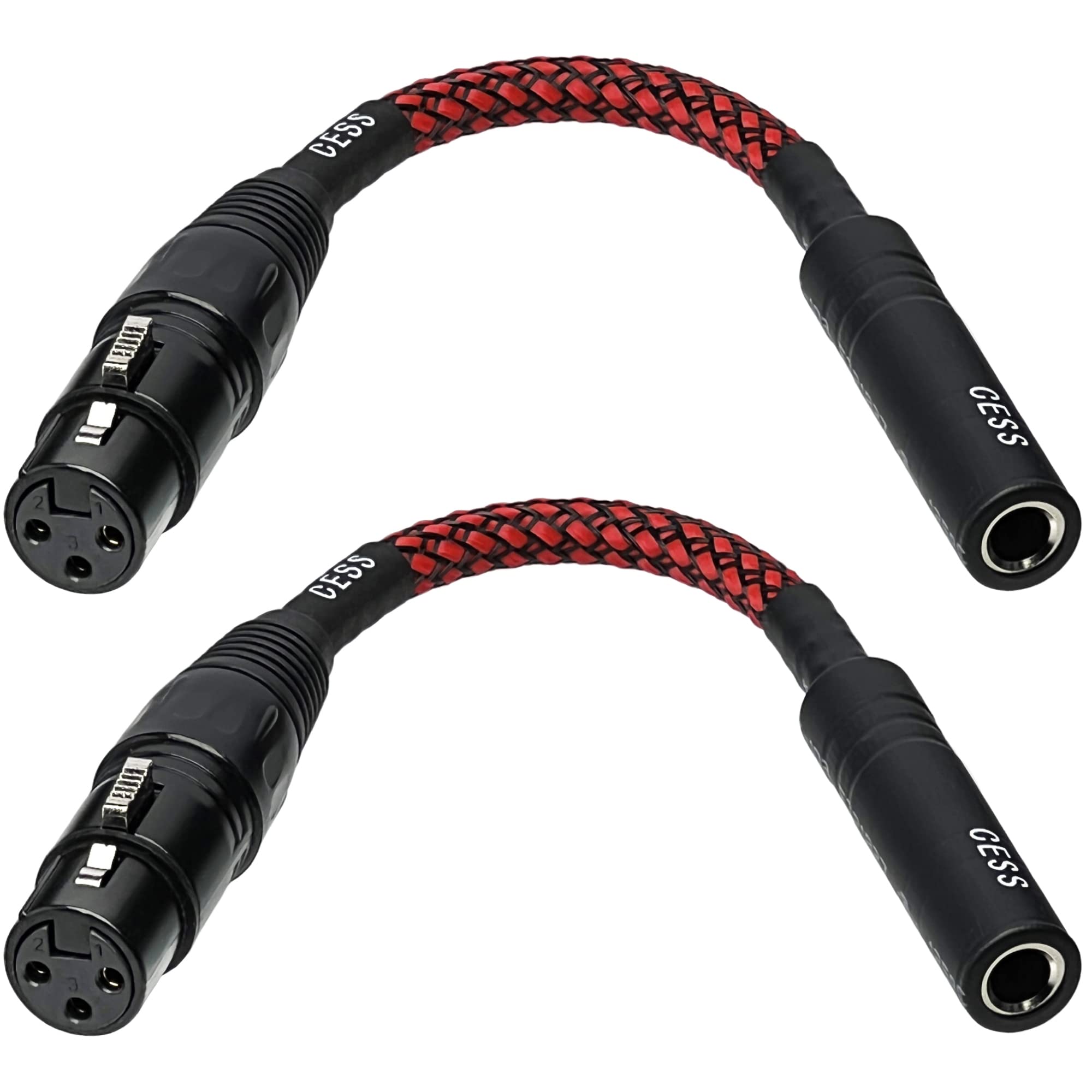 CNCESS XLR Female to 1/4 TRS Female Adapter Cable, Short Studio Link for Mic/Mixer/DJ Use