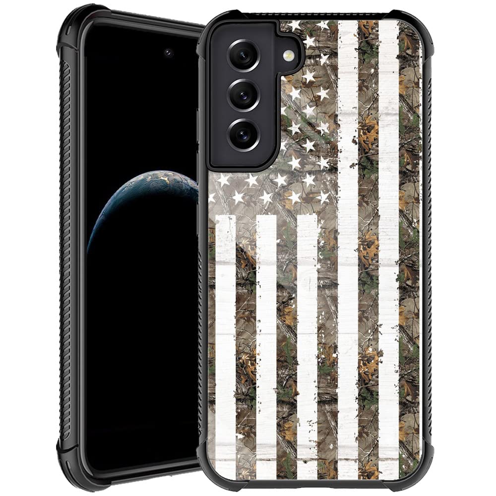 Samsung Galaxy S22 Plus Case,Camouflage American Flag Galaxy S22+ Plus Cases For Boys Men,Anti Scratch Soft Tpu Protect Pattern