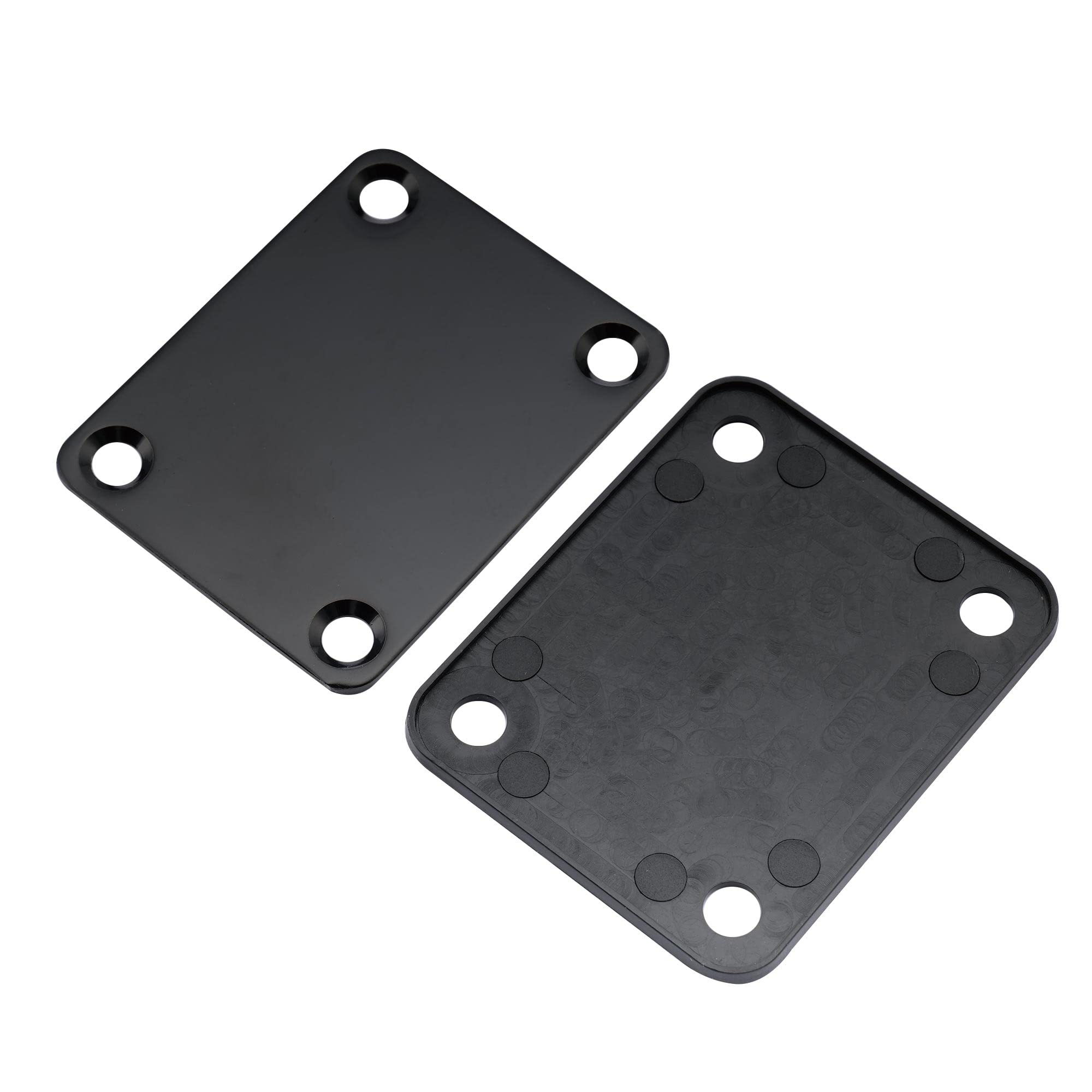Musiclily Metal 4 Bolt Guitar Neck Plate With Screws For Fender Strat Tele Electric Guitar Or Bass Replacement,Black