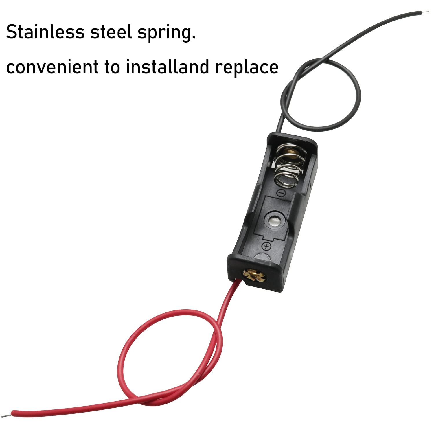 Luorng 10Pcs 12V 23A Battery Holder, Battery Case With Leads Wires, Black