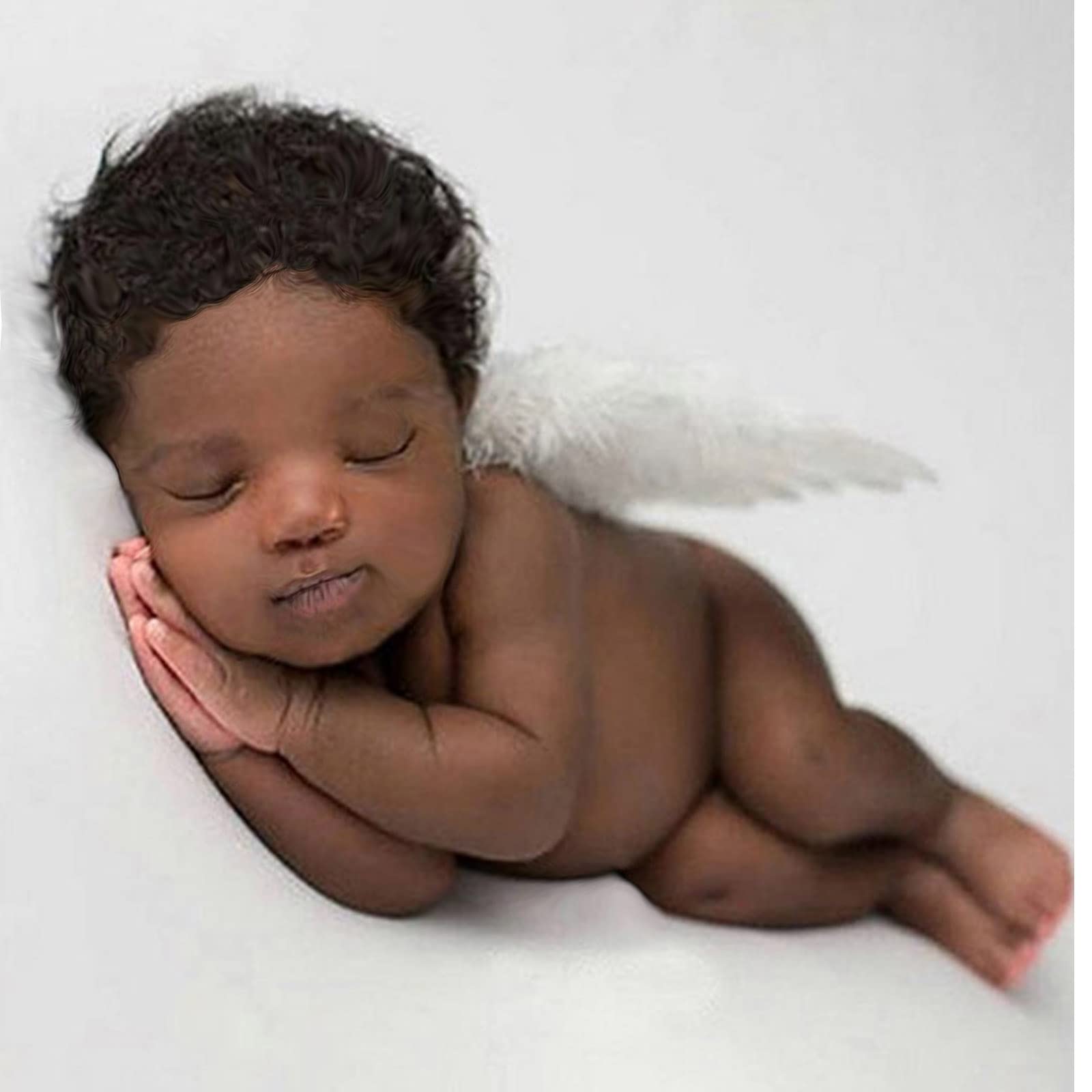 Sinsoledad Photo Prop, Suitable For 0 6 Months Newborn Baby, Feathered Angel Wings (X Small, White)