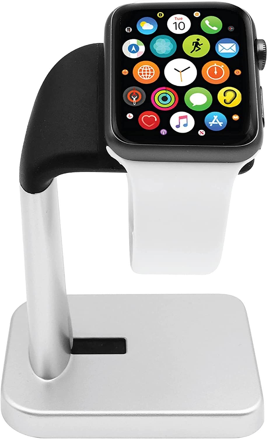 Macally Apple Watch Stand For Series Ultra, 9, 8, 7, 6, 5, 4, 3, 2, 1, Se (44Mm, 42Mm, 40Mm, 38Mm)   Sleek Nightstand For Apple