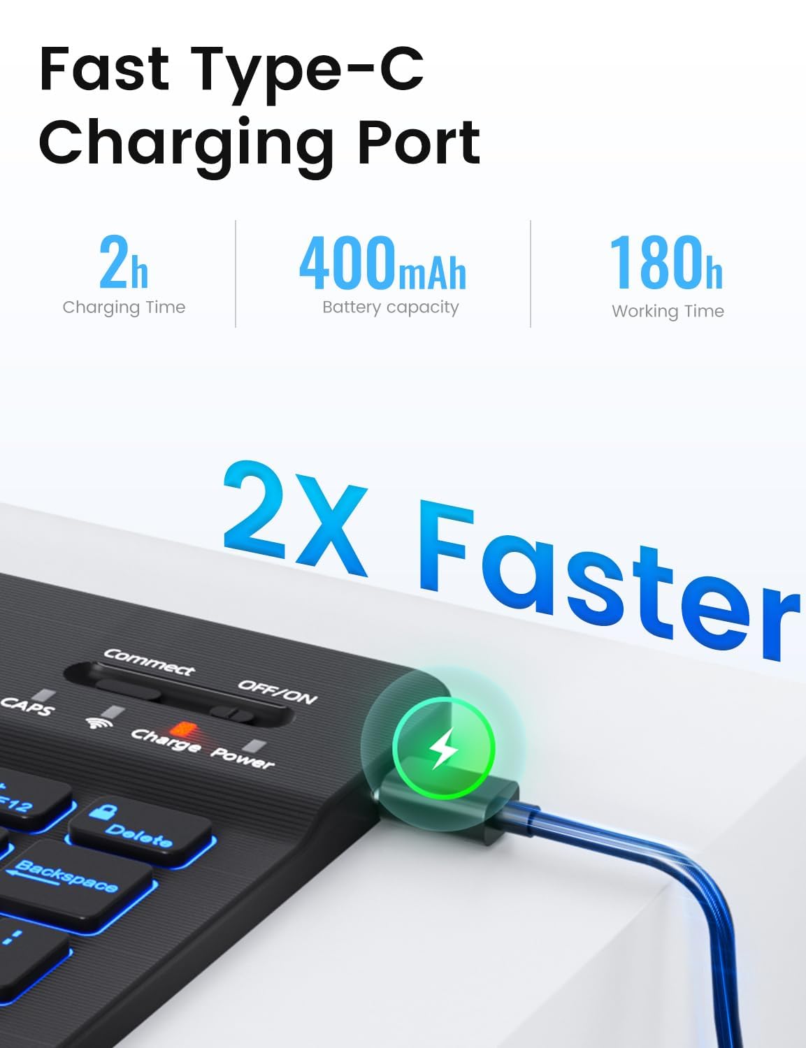 Oyeeice Keyboard Case For Ipad Air 11 Inch M2 & Air 5Th/4Th Generation   Backlit Wireless Detachable, Smart Folio Cover With Pen