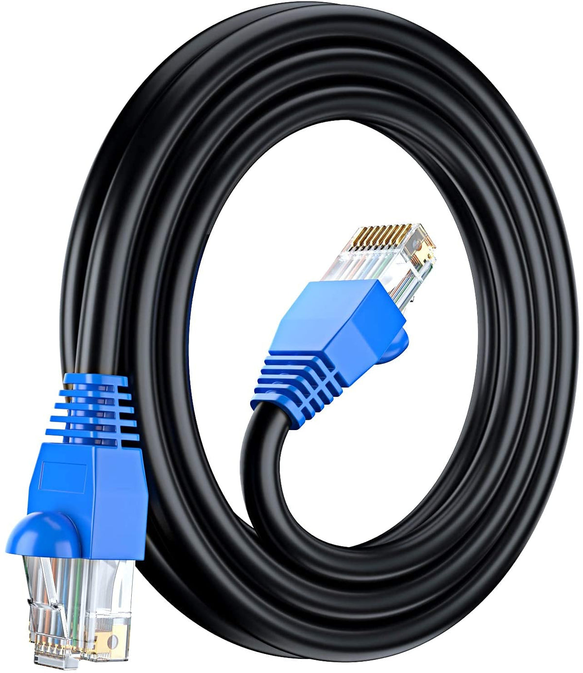 Mutecpower 10M Cat6 Outdoor Waterproof Direct Burial Ethernet Network Cable   Utp   Cca   550 Mhz   Black 10 Meter With Cable Ti