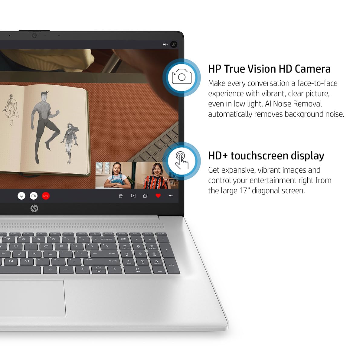 Hp 17 Business Laptop Computer, 17.3 Hd+ Touchscreen, Amd Ryzen 5 7530U, 32 Gb Ram, 1 Tb Ssd, Wi-Fi 6, Bluetooth, Hdmi, Brightvi