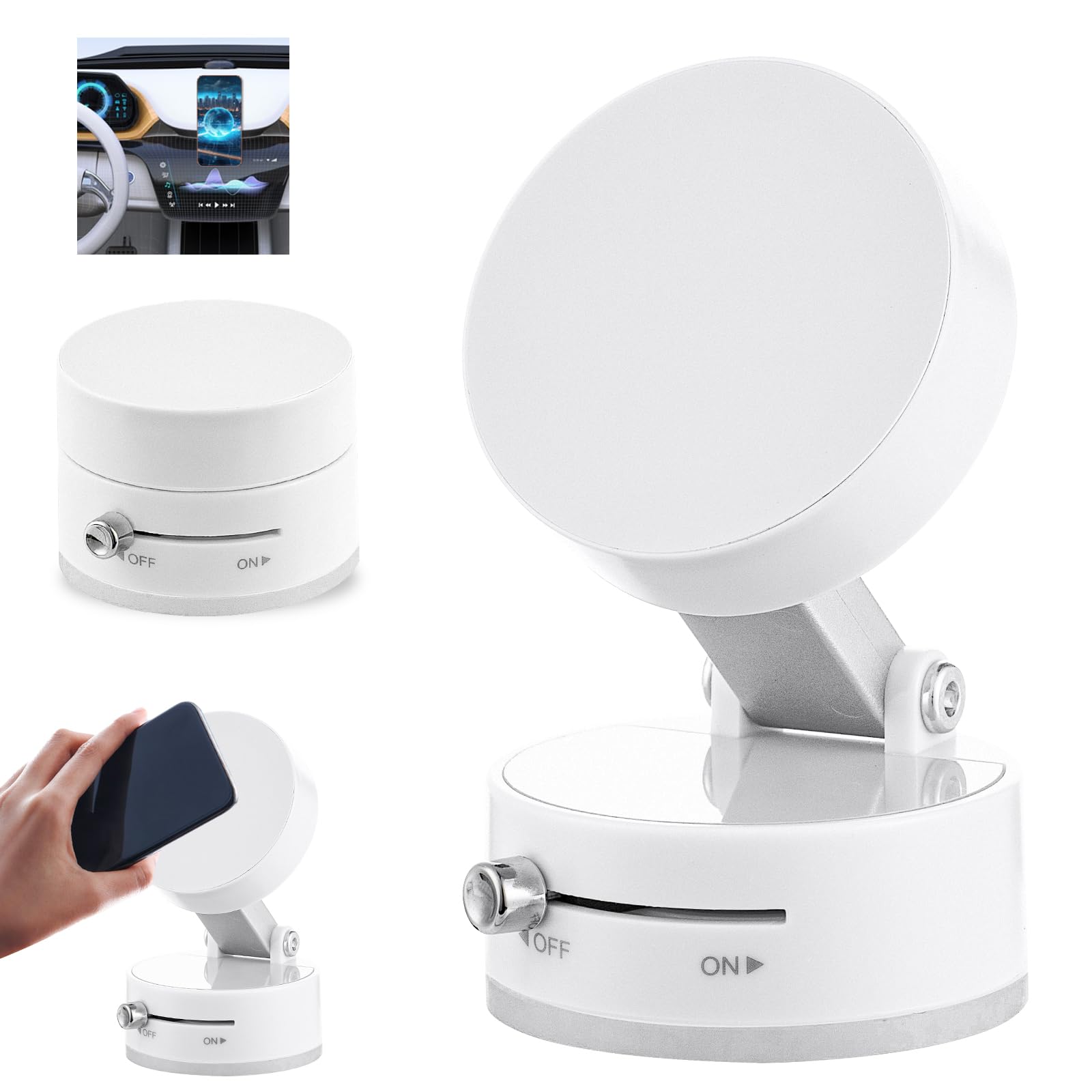 Vacuum Magnetic Phone Holder Updated Suction Cup Phone Mount Foldable And Portable Easy To Operate And Durable Multi-Scenario Ap