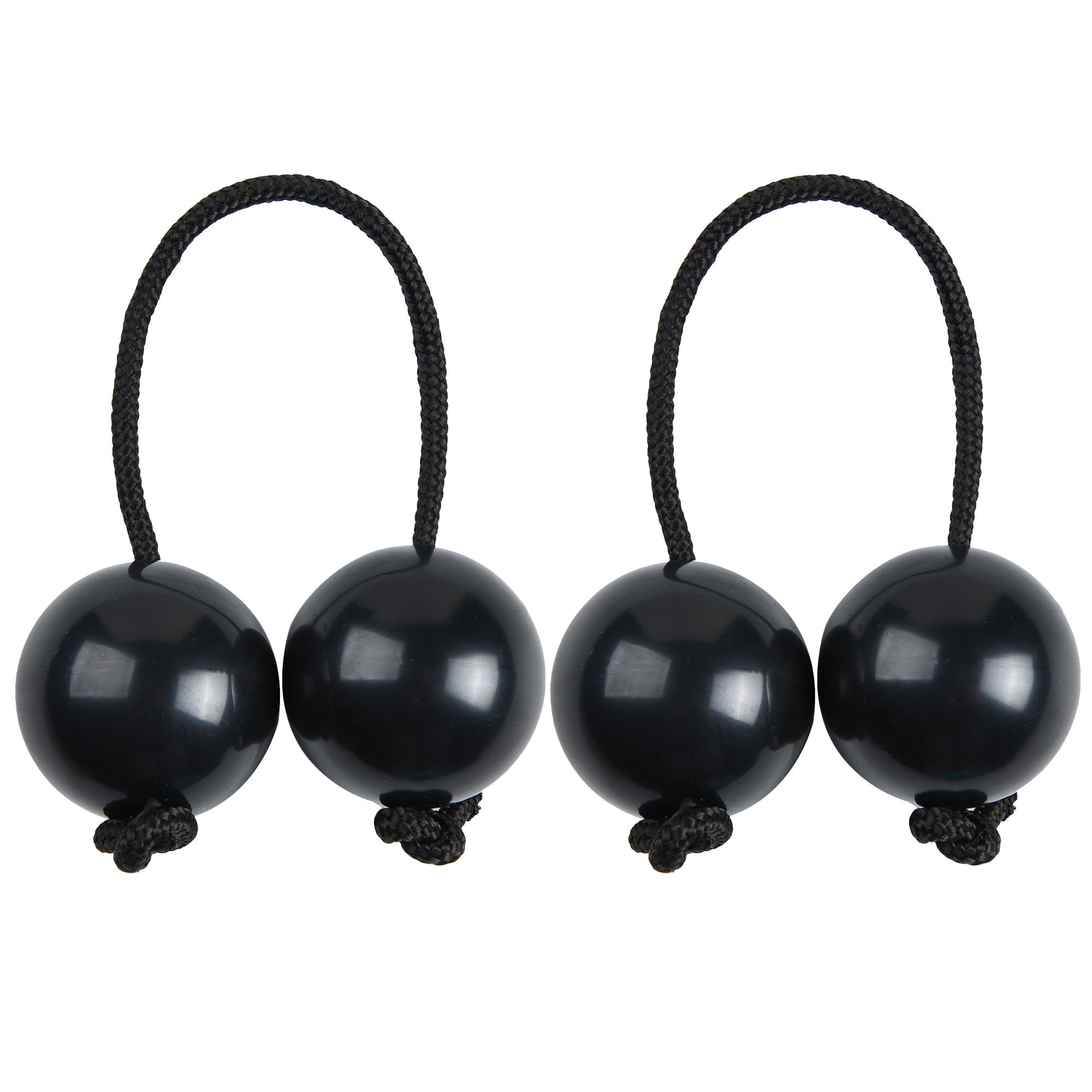 2Pcs Asalato Shakers, Kashaka Rhythmic Ball African Musical Instrument Aslatua Shakers, Black