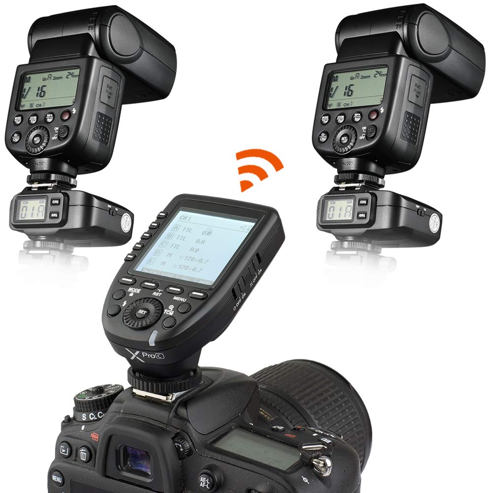 Godox Xpro C 2.4G X System Ttl Wireless Flash Trigger Transmitter & 2 * X1R C Controller Receiver Compatible For Canon Flash