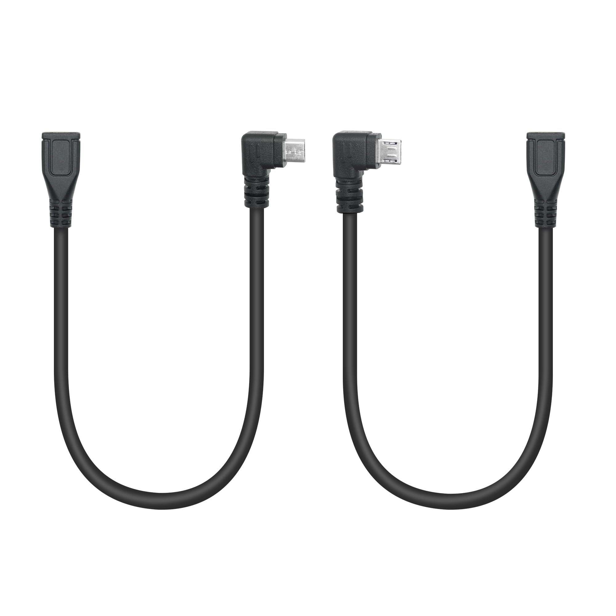 Short Micro Usb Extension Cable 9Inch, 90 Degree Left & Right Angle Micro Usb Male To Female Charging And Data Sync Cable For Mi