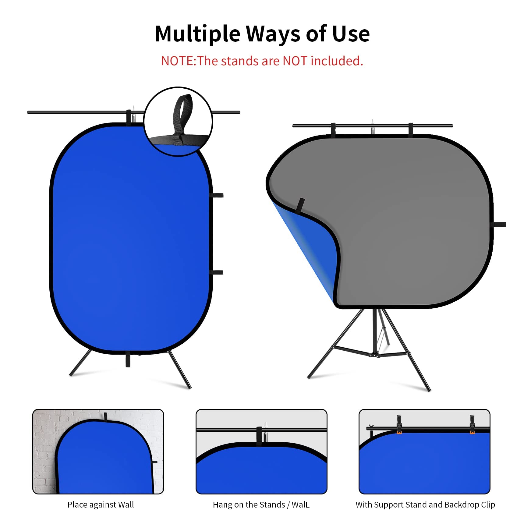 Selens Pop Up Backdrop Collapsible Background 2 In 1 Backdrop With Carry Bag, For Photo Studio Portrait Video Conference Vlog Yo