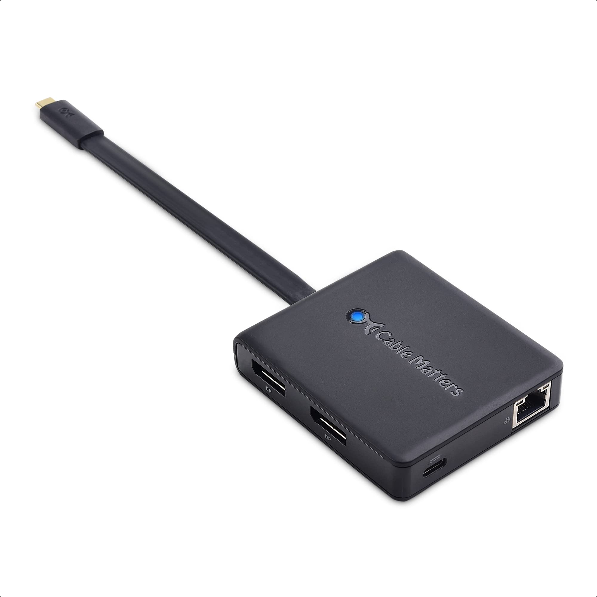Cable Matters Dual Monitor Usb C Hub (Usb C Dock) With Dual 4K Displayport, 2X Usb 2.0, Ethernet, And 60W Charging   Thunderbolt