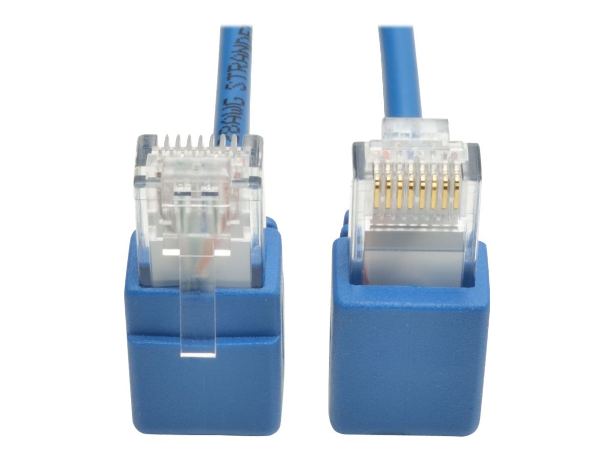 Tripp Lite Cat6 Gigabit Snagless Molded Slim Utp Patch Cable, 2 Ft. Right Angle, Rj45 M/M 2' (N201 Sr2 Bl)