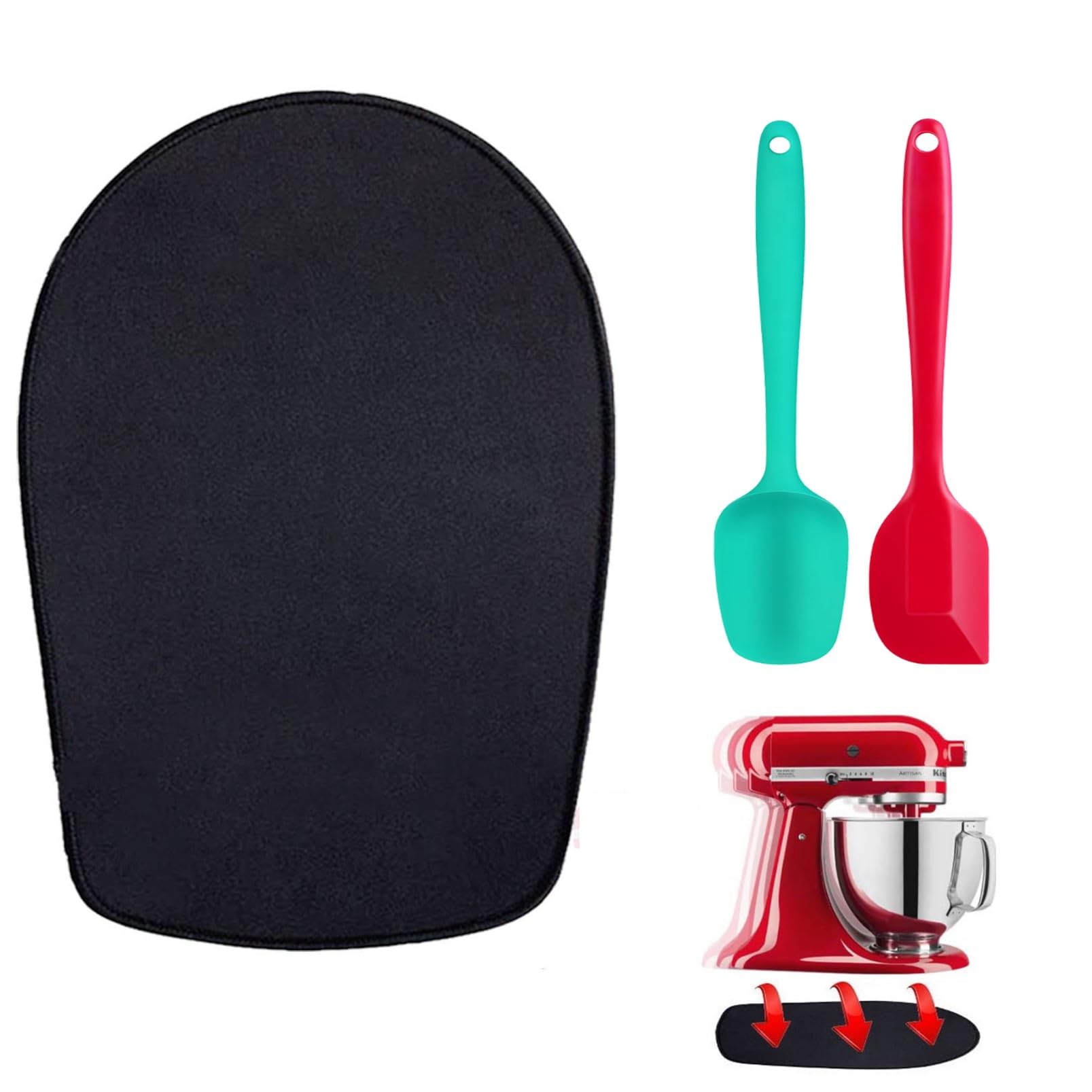 Oudizz Mixer Mover Sliding Mats For Kitchen Aid Stand Mixer With 2 Silicone Spatula Pastry Slider Mat Pad Kitchen Appliance Slid