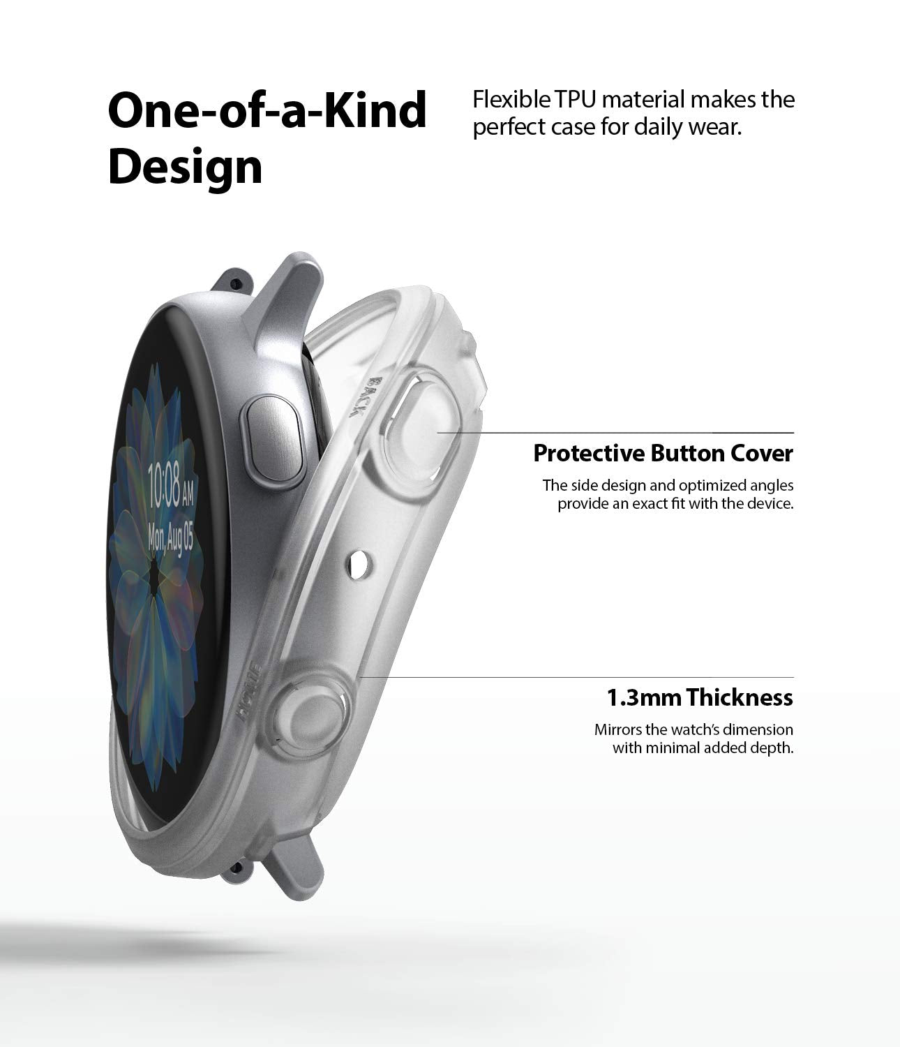 Ringke Air Sports Compatible With Samsung Galaxy Watch Active 2 44Mm Case, Thin Soft Flexible Rugged Tpu Raised Bezel Frame Prot