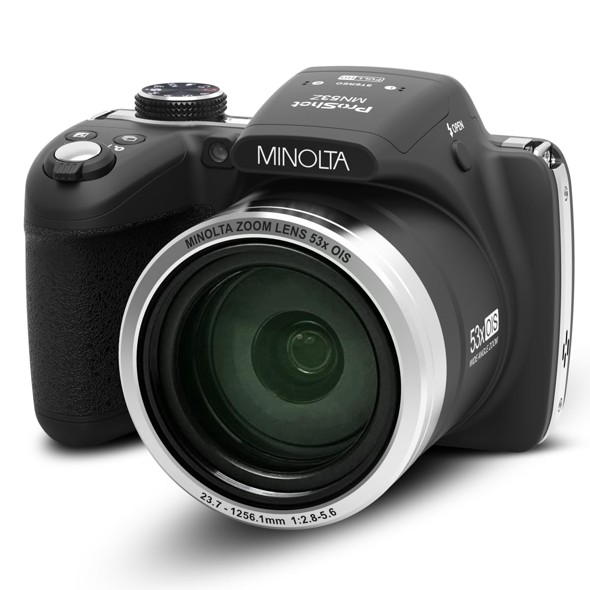 Minolta Pro Shot 16 Mega Pixel Hd Digital Camera With 53X Optical Zoom, Full 1080P Hd Video & 16Gb Sd Card, Mn53Z, Black