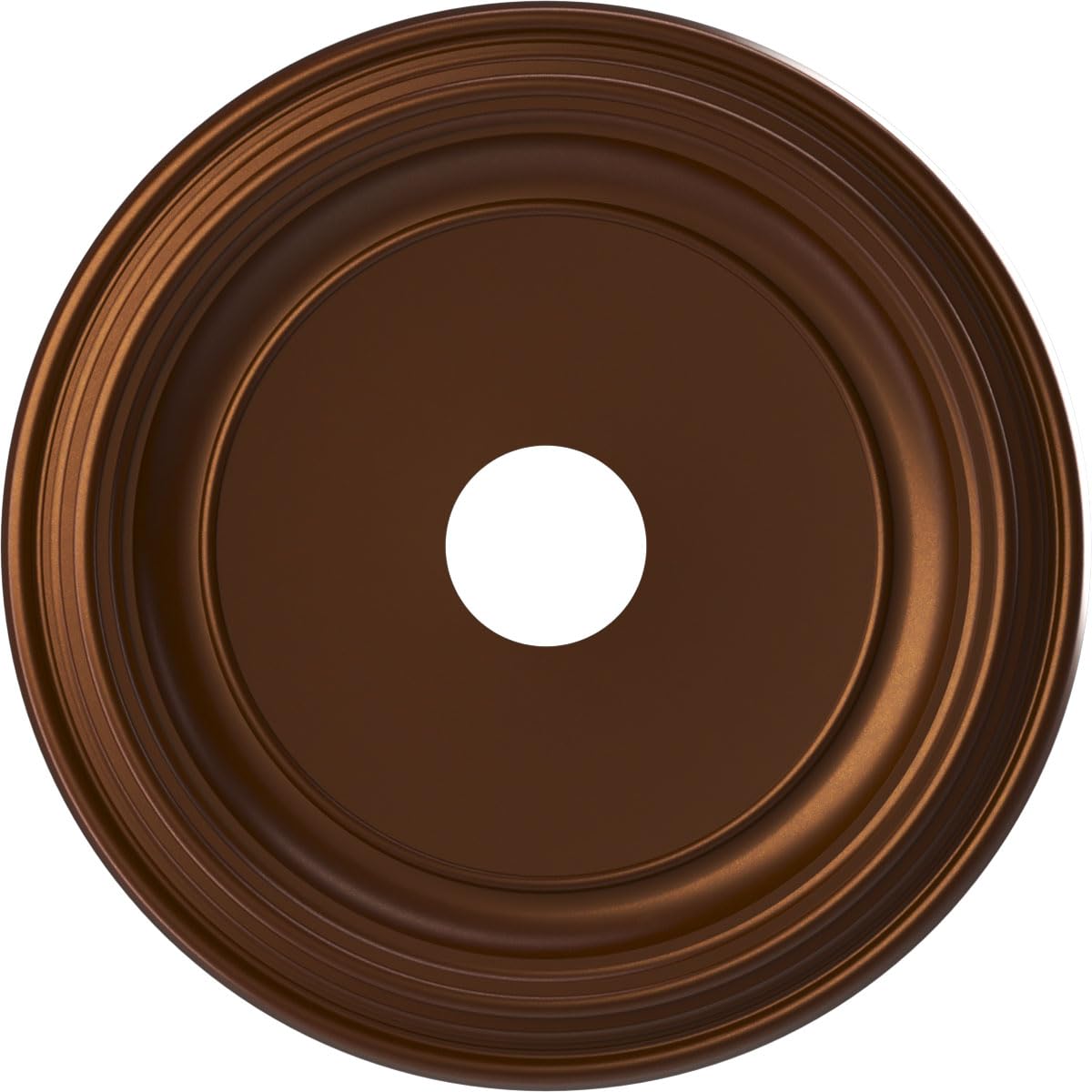 19OD x 3 1/2ID x 1 1/2P Traditional Thermoformed PVC Ceiling Medallion (Fits Canopies up to 11 1/2), Metallic Dark Copper