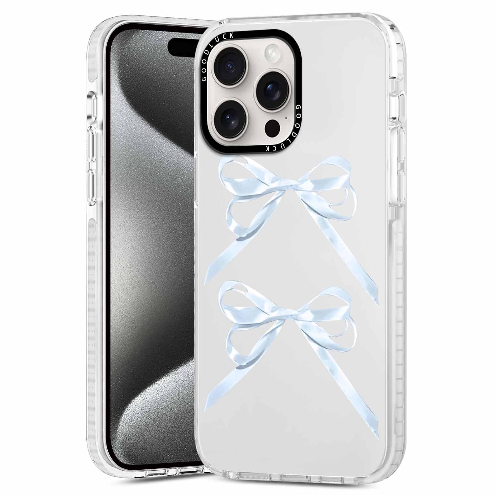 Rumdey 2 Pack Clear Bow Phone Case For Iphone 16 Pro Max 6.9 Inch, Cute Aesthetic Pattern Design Protective Soft Slim Shockproof