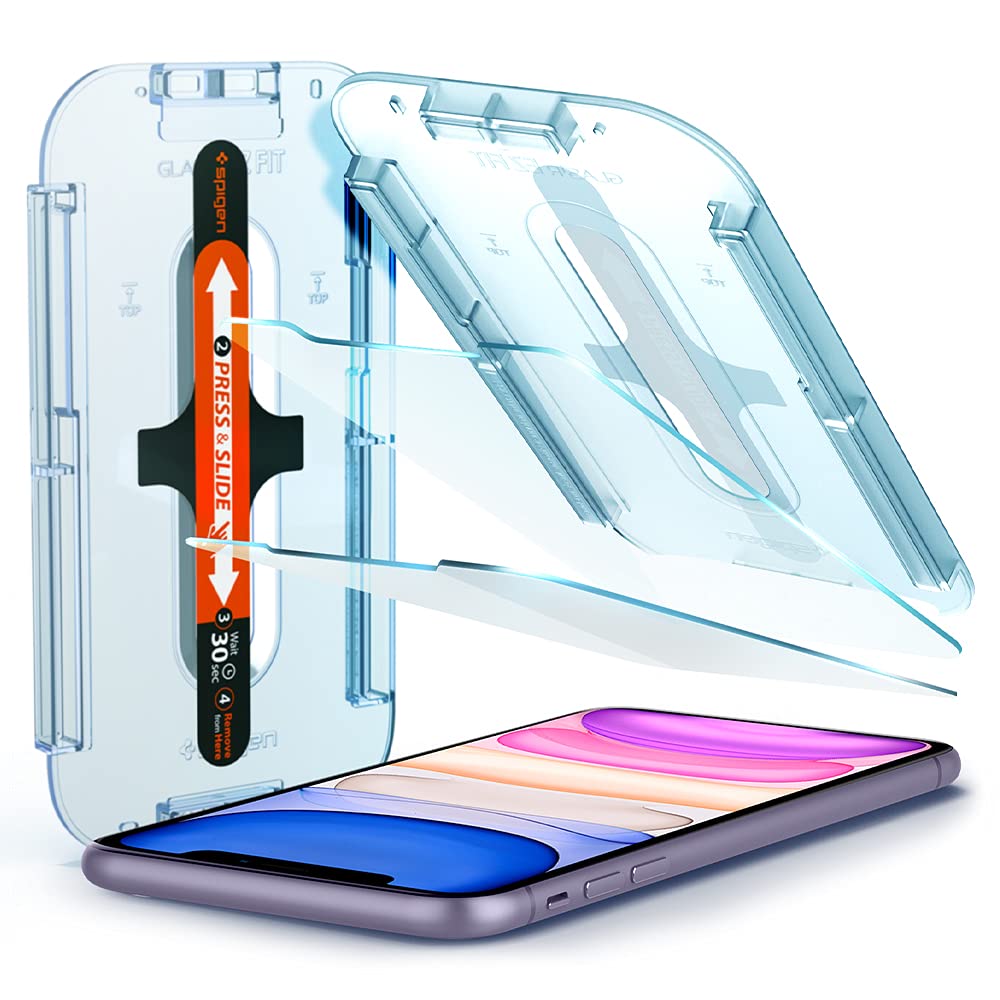 Spigen Tempered Glass Screen Protector Glastr Ez Fit] Designed For Iphone 11  Iphone Xr 61 Inch] Case Friendly]   2 Pack