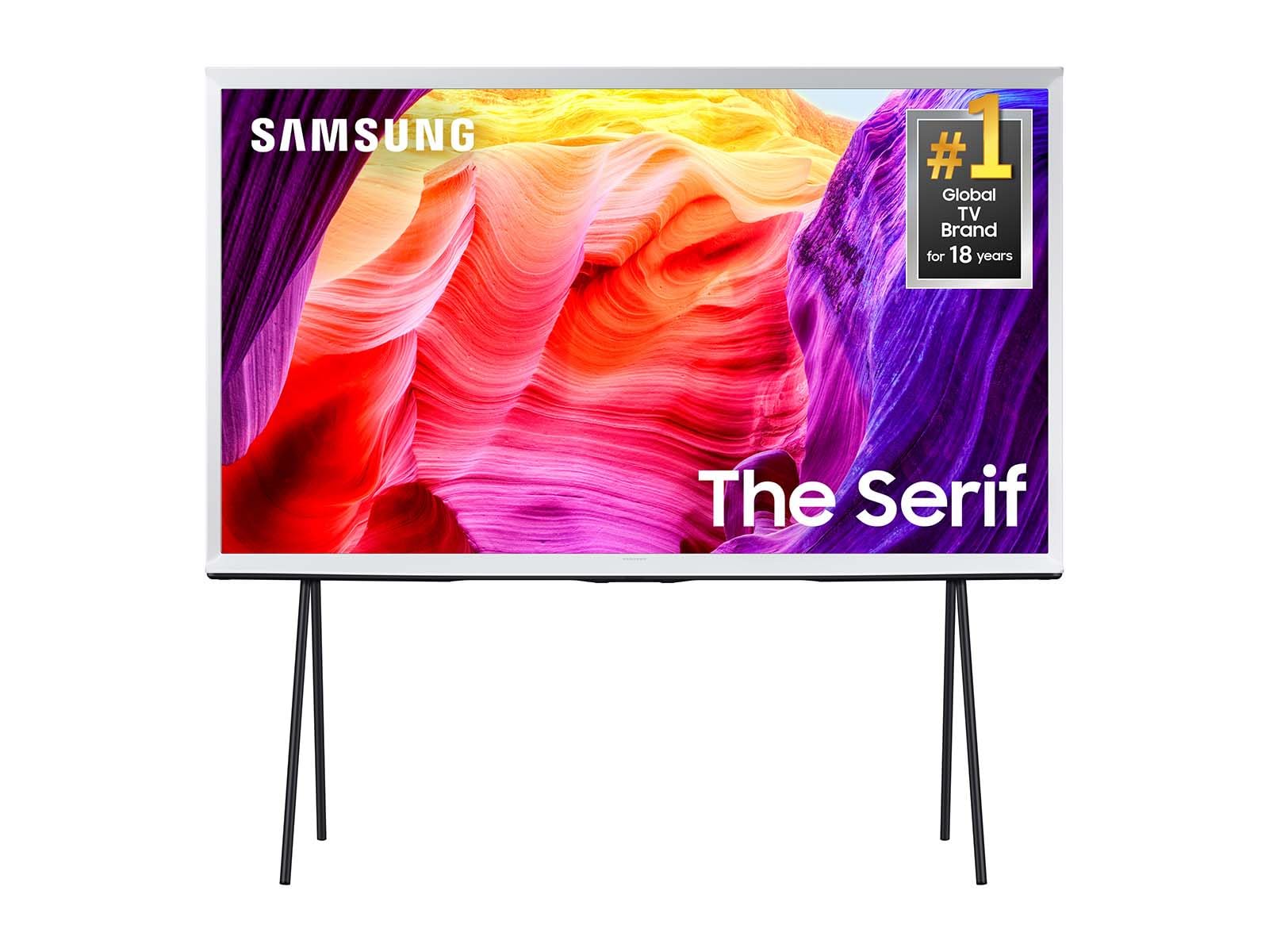 SAMSUNG 65-Inch Class QLED 4K The Serif LS01D Series Quantum HDR Smart TV with 360 L-Shape Design, Anti-Reflection Matte Display