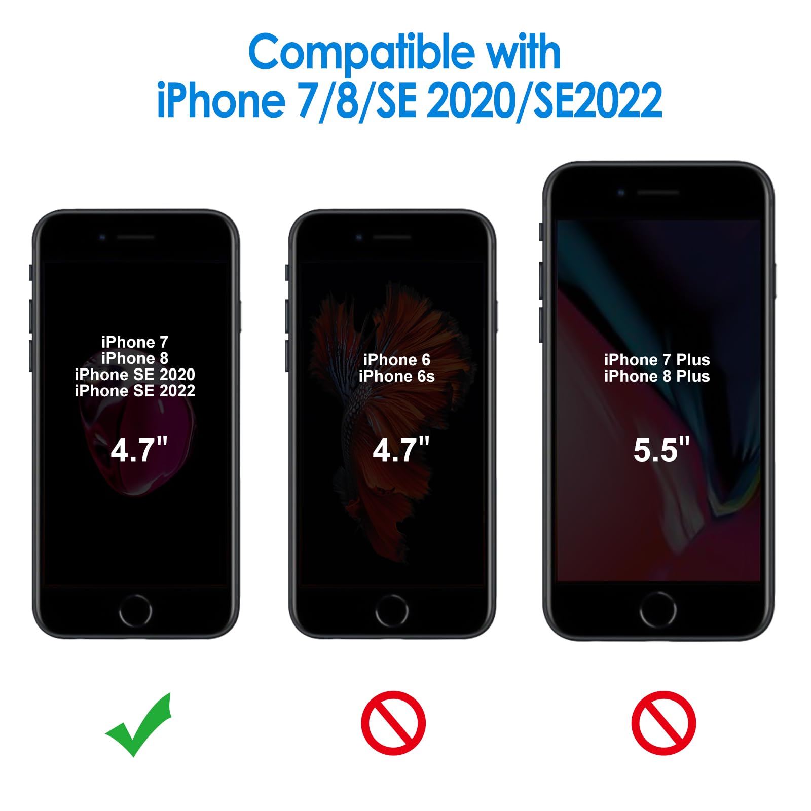 Jetech Case For Iphone Se 3/2 (2022/2020 Edition), Iphone 8 And Iphone 7, 4.7 Inch, Non Yellowing Shockproof Phone Bumper Cover,