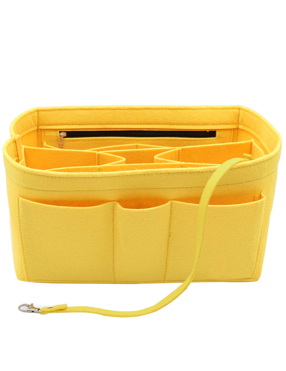 Lexsion Felt Insert Fabric Purse Organizer Bag, Bag Insert In Bag With Zipper Inner Pocket Yellow S