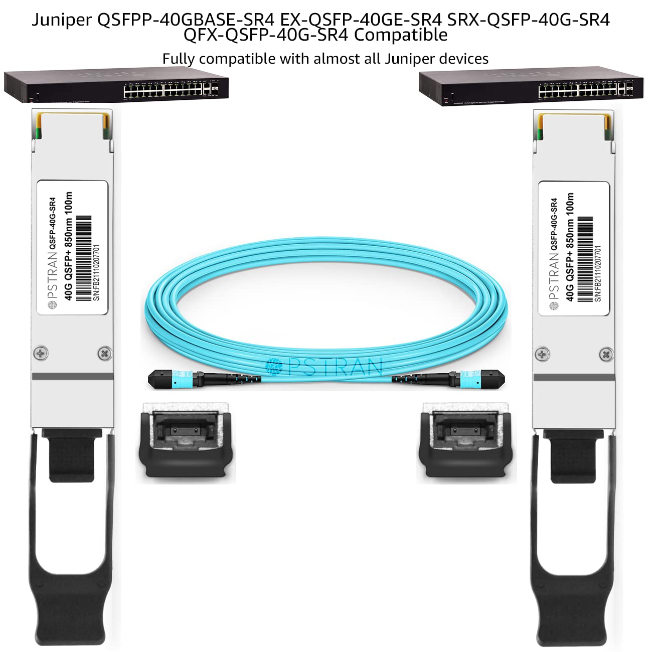 Opstran 40Gbase Sr4 Qsfp+ Optical Transceiver Module Compatible With Juniper Qfx Qsfp 40G Sr4 Ex Qsfp 40Ge Sr4 Qsfpp 40Gbase Sr4
