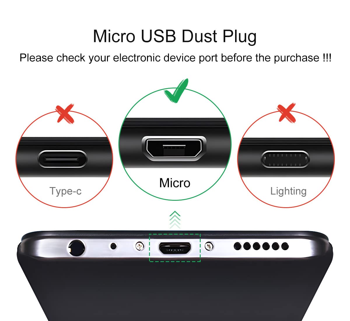 25 Pcs Micro Usb Dust Plug, Silicone Anti Dust Plug For Micro Usb Port, Micro Usb Cap Port Cover Anti Dust Protector