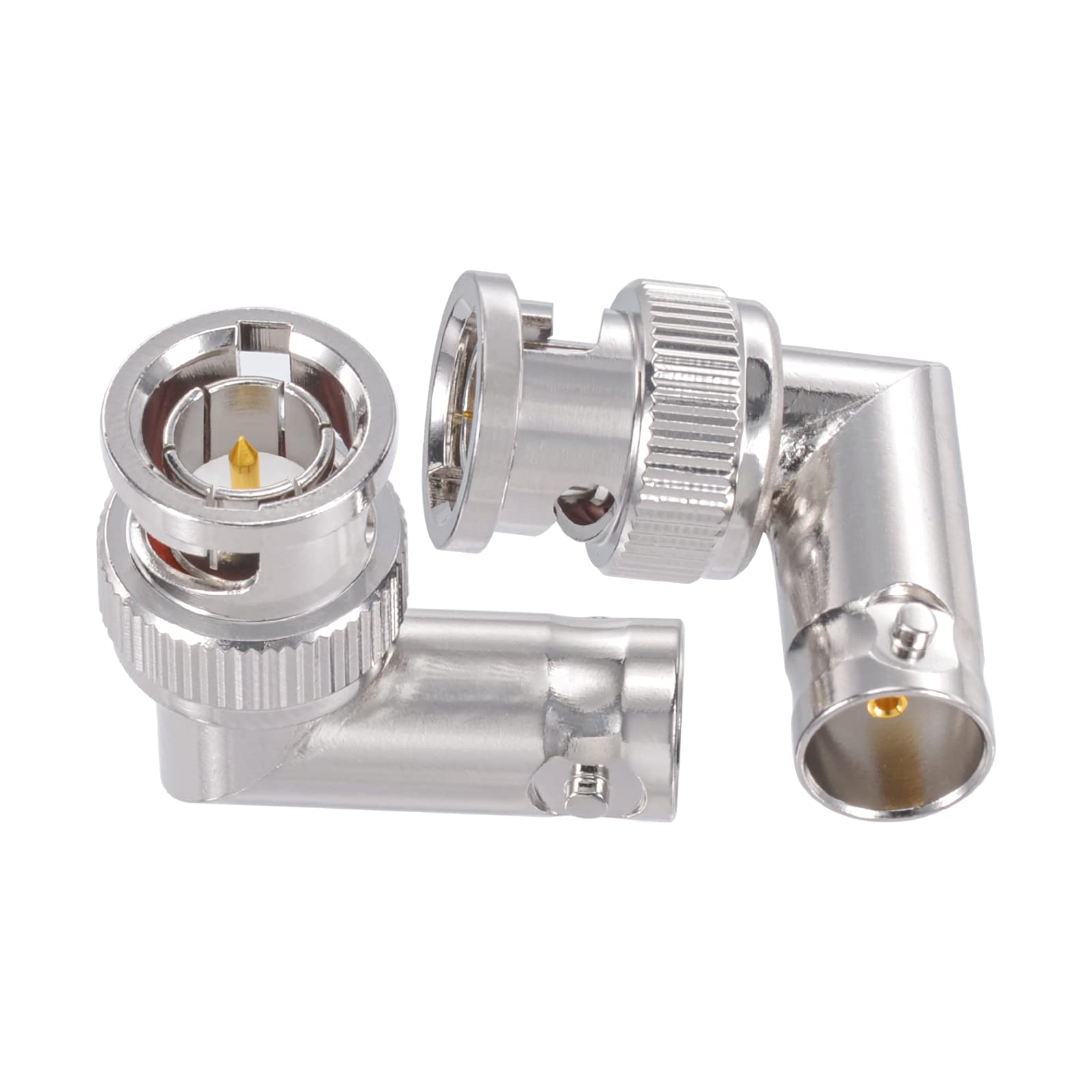 Superbat Bnc Male To Female Adapter 75 Ohm Bnc Right Angle Connector For 3G/6G Hd Sdi Cable Switcher Cctv Video Transmitter Came