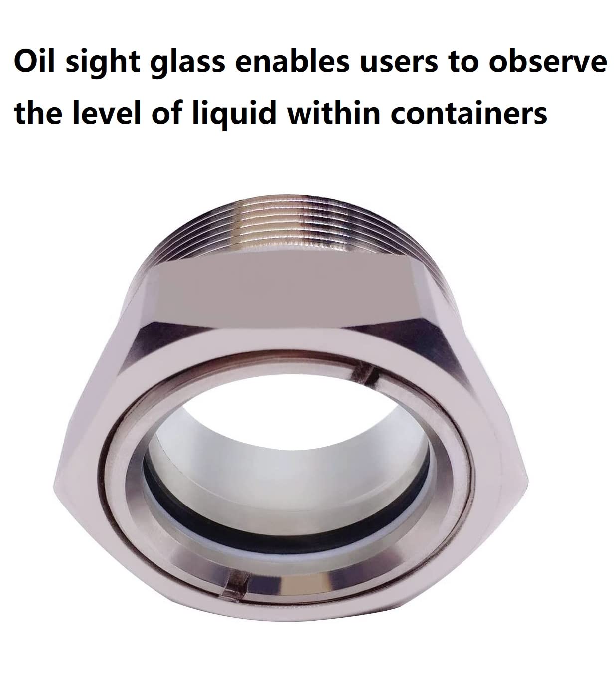 Compressor Oil Sight Glass 2 Inch Npt Male Hex Head Stainless Steel Oil Sight Glass Oil Liquid Level Gauge Sight Glass Oil Indic