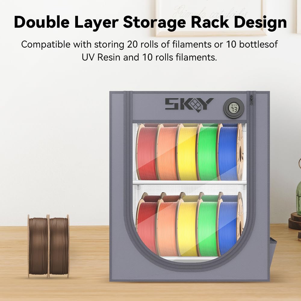 Filament Storage Box, Moisture-Proof And Dust-Proof, 2-Tier Storage Shelves For 3D Printing Business, Studio, Office Workshop 20