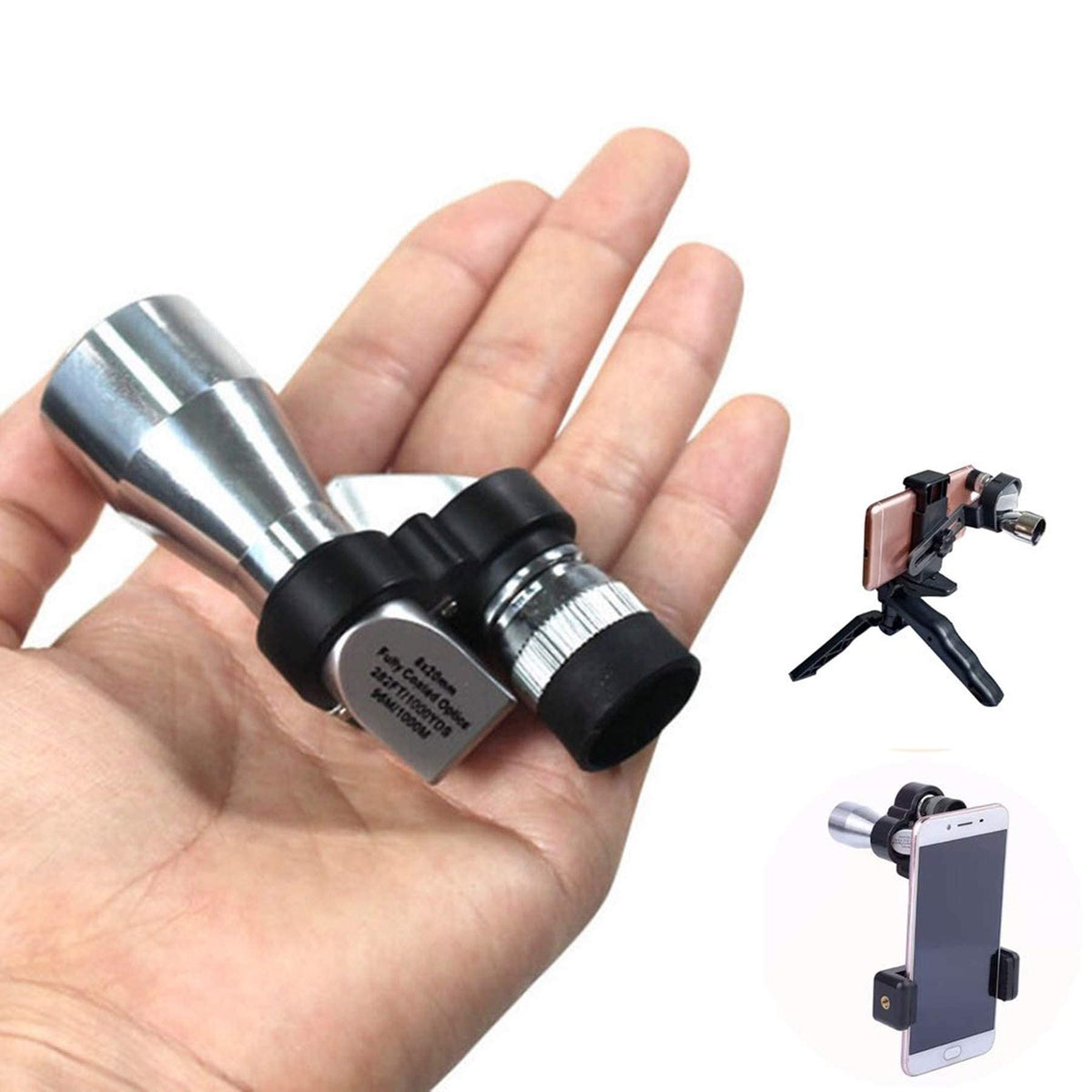 Aotuha Compact Monocular Telescope For Adults, Portable Handheld Mini Monocular With Smartphone Adapter, Perfect For Bird Watchi