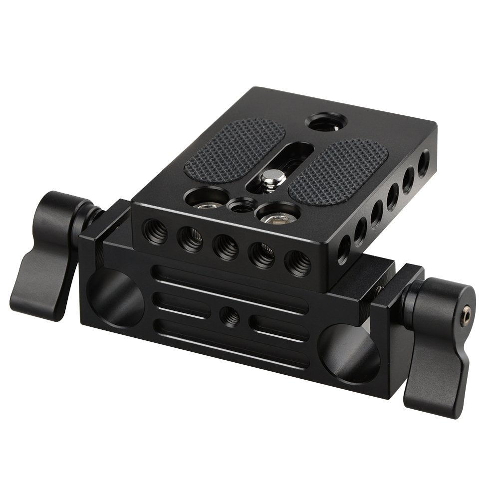 Camvate Camera Baseplate With 15Mm Railblock For Dslr Rig 15Mm Rod Rail Support System   1236