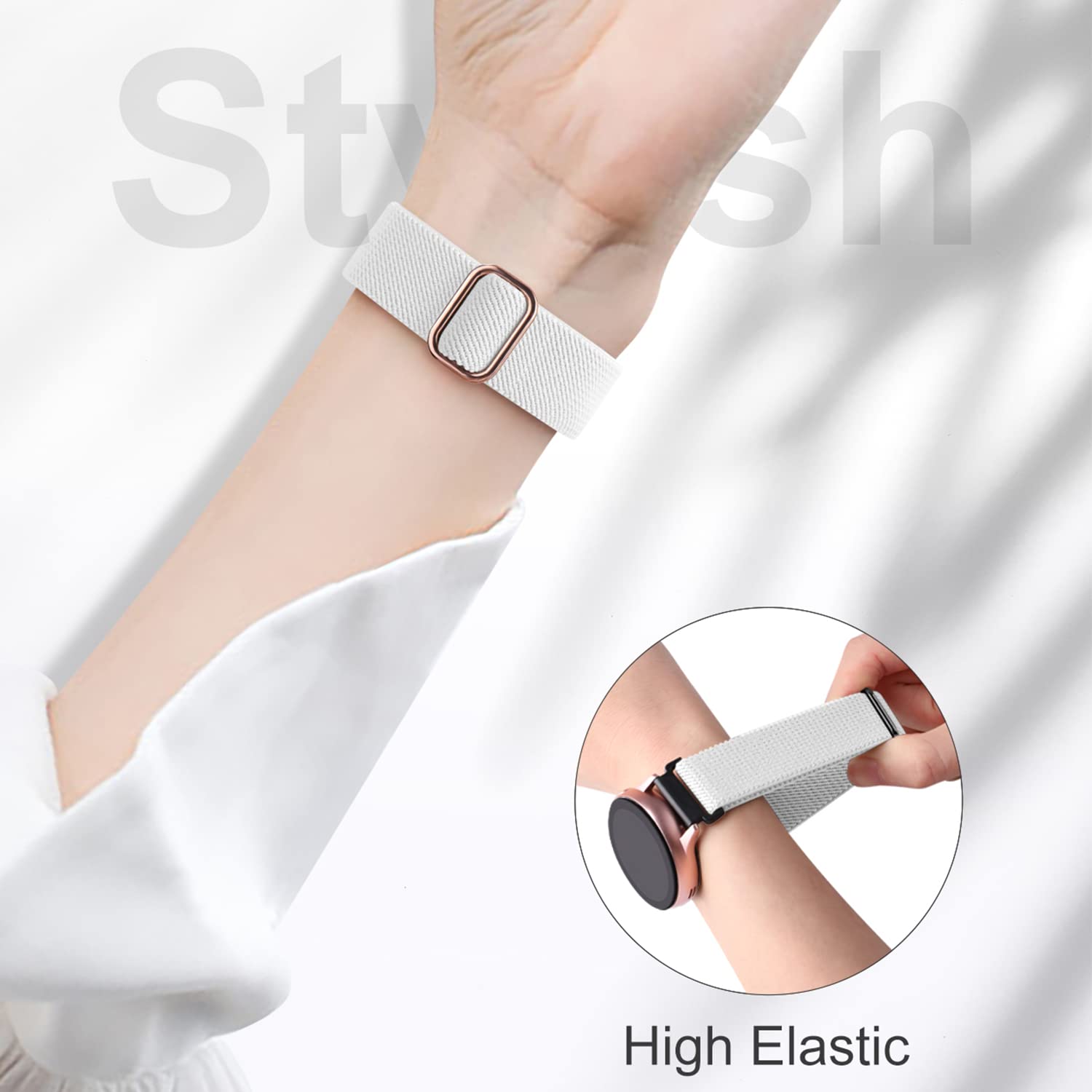 Lerobo Elastic Bands Compatible With Samsung Galaxy Watch 7 6 5 40Mm 44Mm,Galaxy Watch 5 Pro Band 45Mm/Watch 6 4 Classic Band/Ac