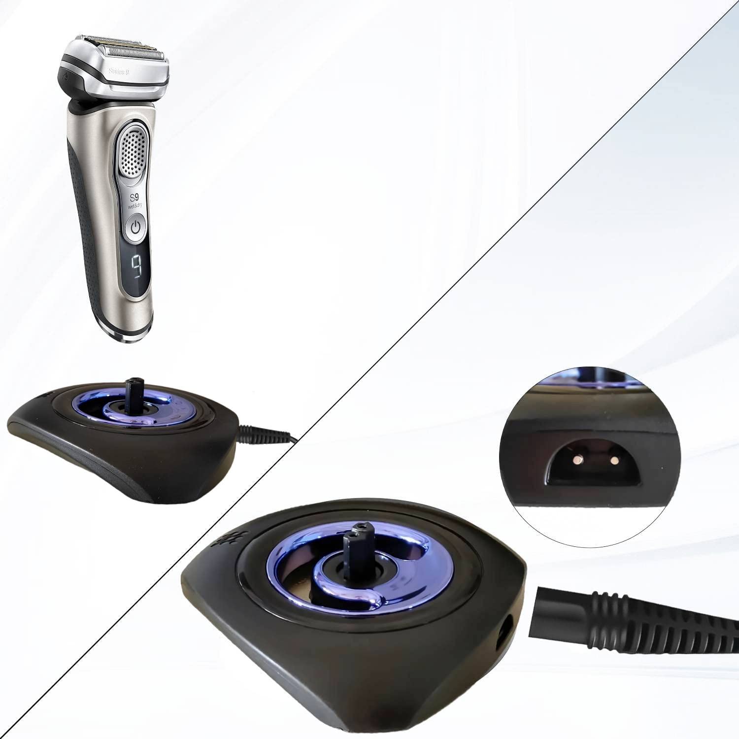 Braun Shaver Charger And Charging Stand For Braun Series 9 8 7 5 3 6, Charger Base For Braun S3 S6 S7 S8 S5 S9 Electric Razor Re