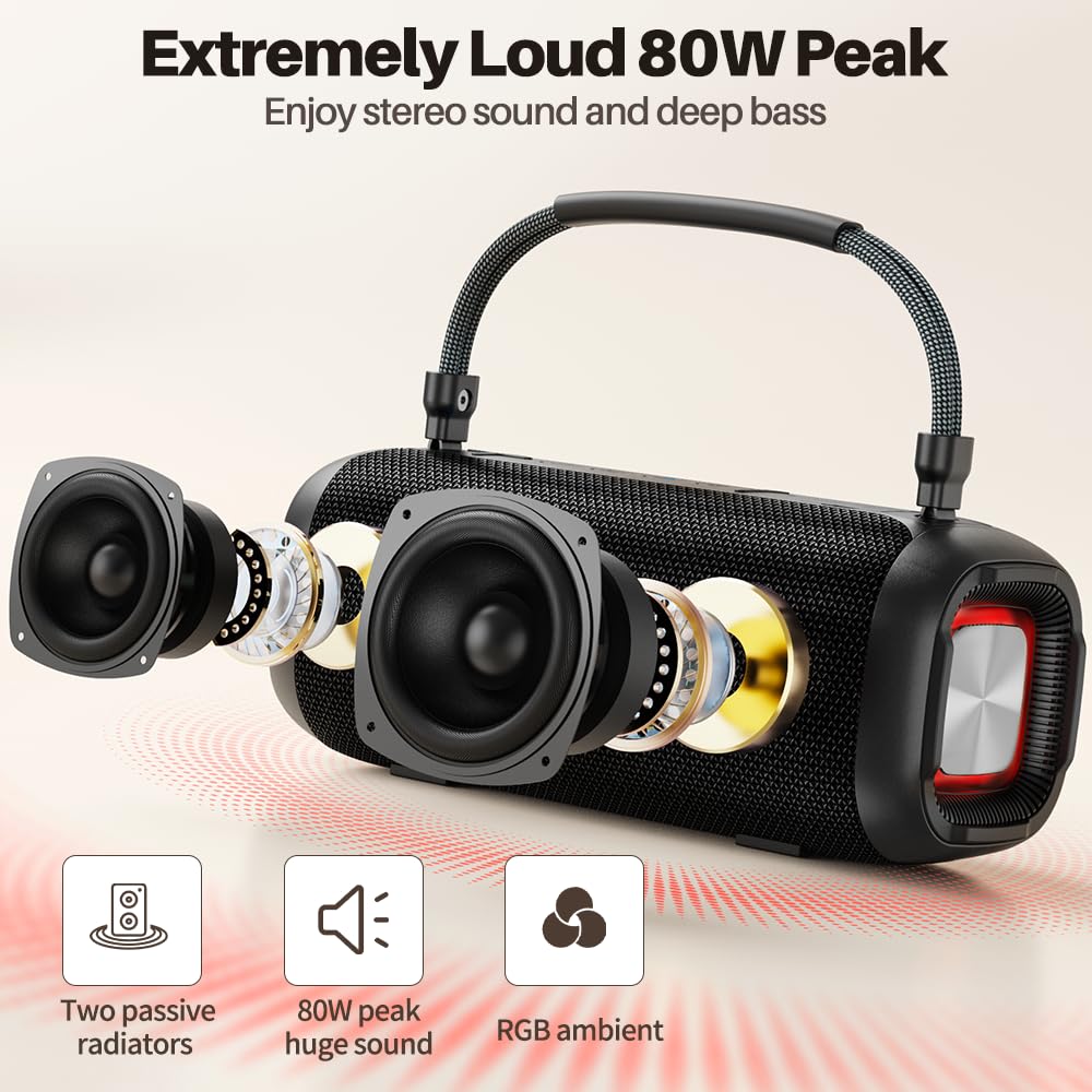 Portable Karaoke Machine For Adults, Speaker With Microphone Wireless, Ipx6, Speaker With Lights, Deep Bass, Three Echo Levels,I