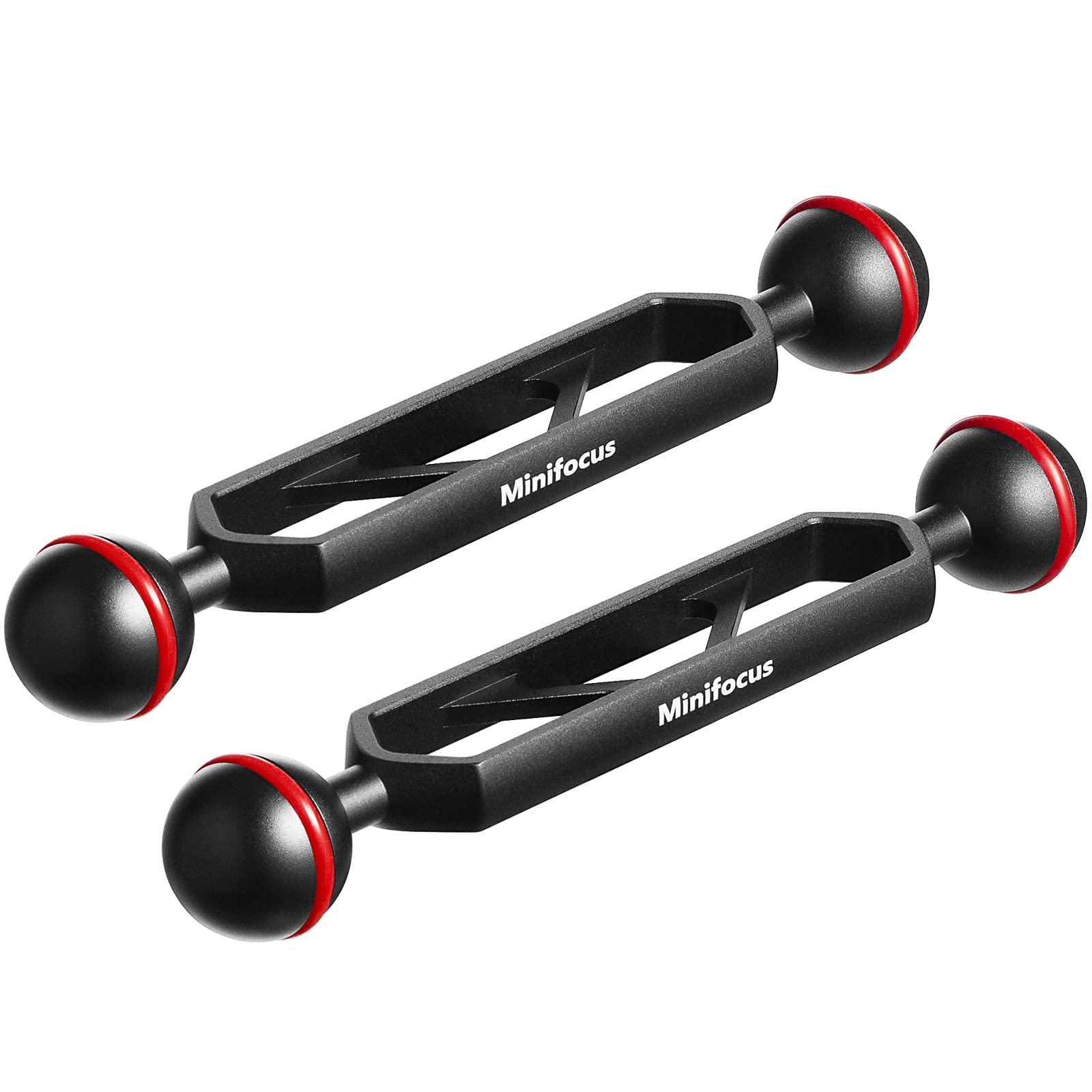 Minifocus 6'' Double Ball Aluminum Extension Arm, 1'' Ball Head Connector Underwater Cnc Arm System Ball Head Extension For Stro