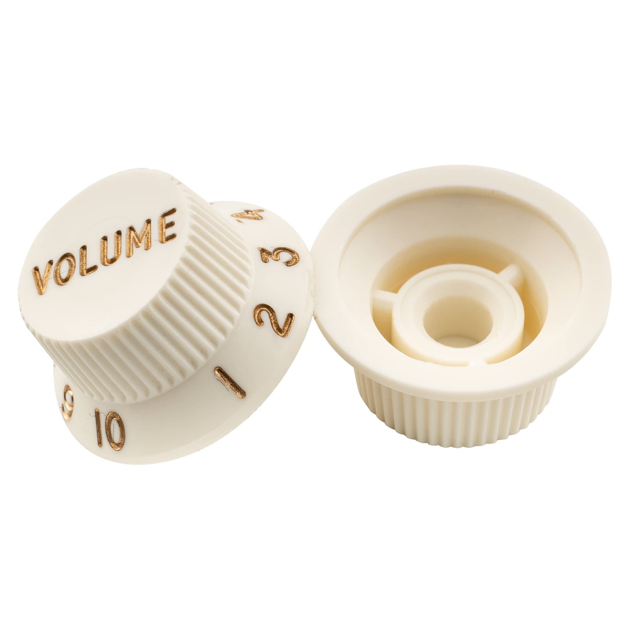 Musiclily Ultra Universal Fitting Size Strat Knobs 2 Tone 1 Volume Set For Fender Stratocaster St Style Electric Guitar, Aged Wh
