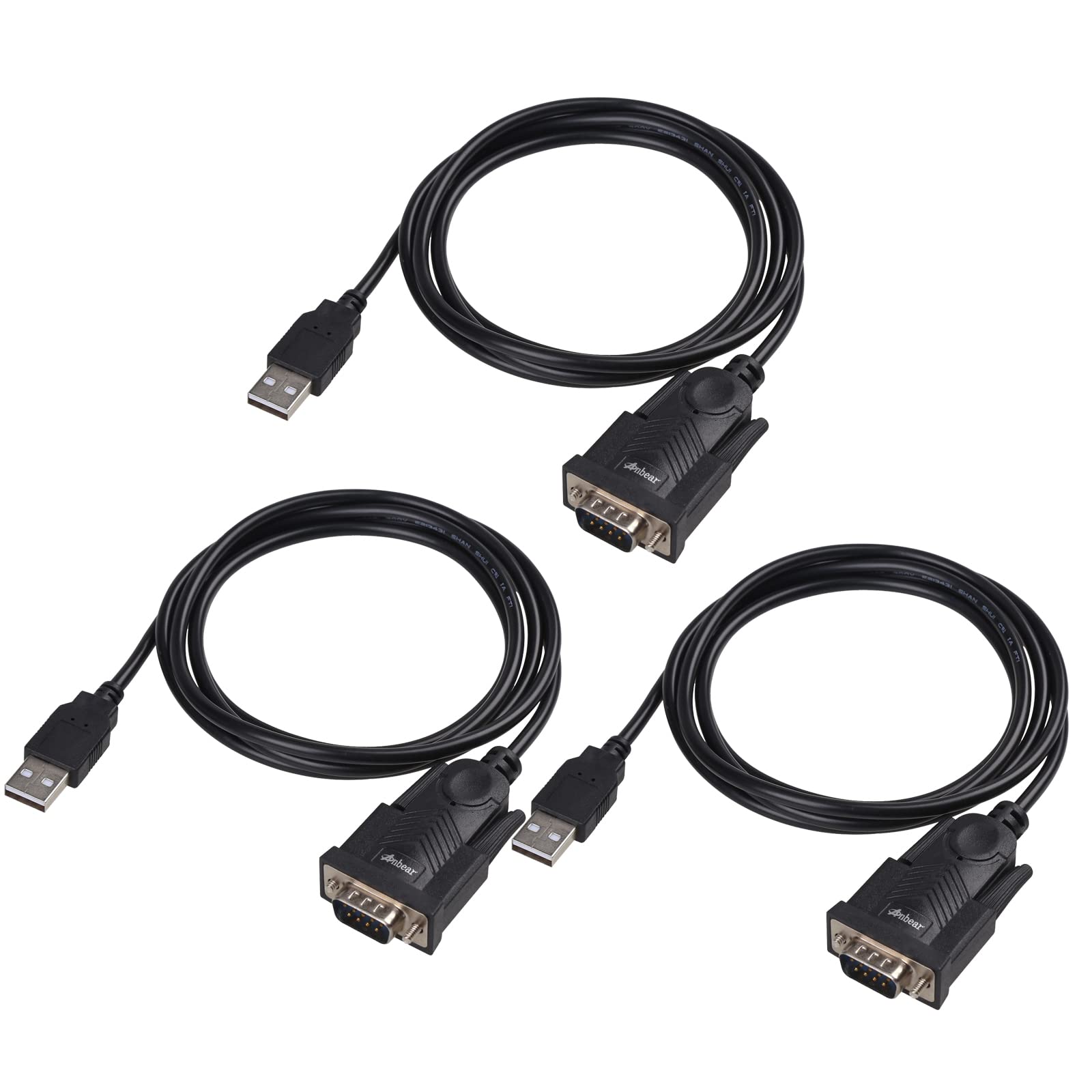 Usb To Rs232 Db9 Cable (5 Ft), Anbearusb 2.0 To Serial Cable Male A Converter Adapter With Pl2303 Chipset For Windows 10, 8.1, 8