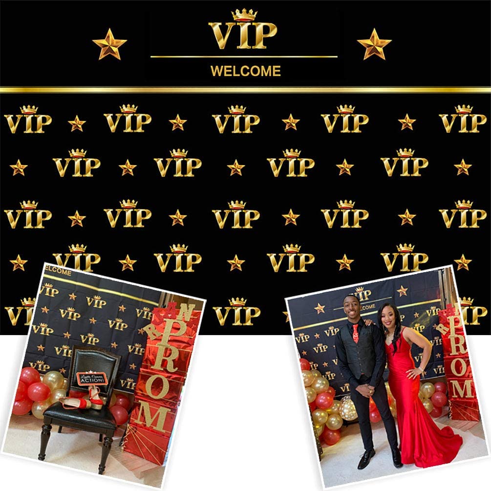 Avezano Vip Photography Backdrop Royal Crown Black Gold Baby Shower Graduation Prom Birthday Party Banner Photo Studio Backgroun